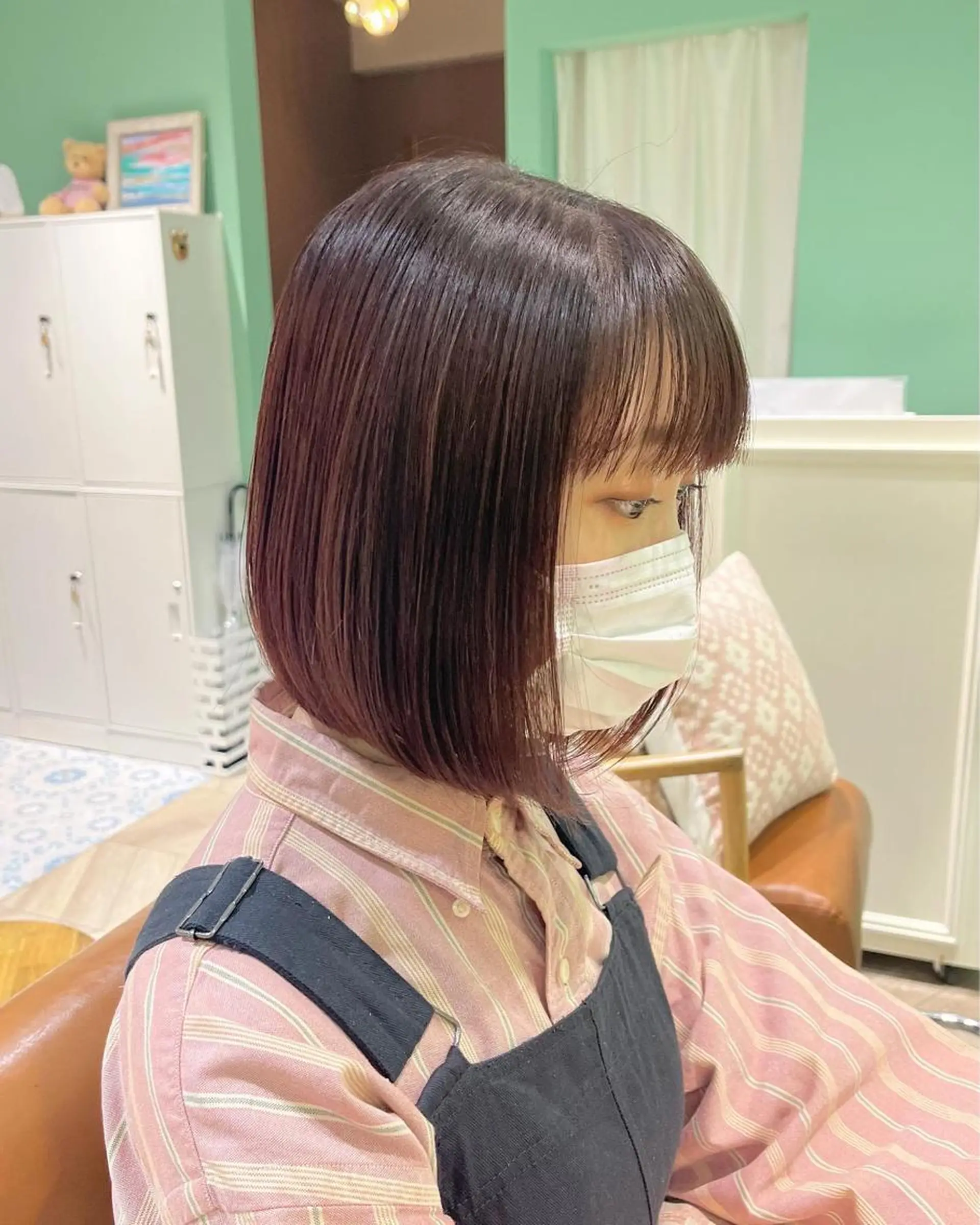 ショート カラー 切りっぱなしボブ ラベンダーカラー ラベンダーピンク ピンクカラー ボブ 髪質改善☆ 縮毛矯正miyuのヘアスタイル