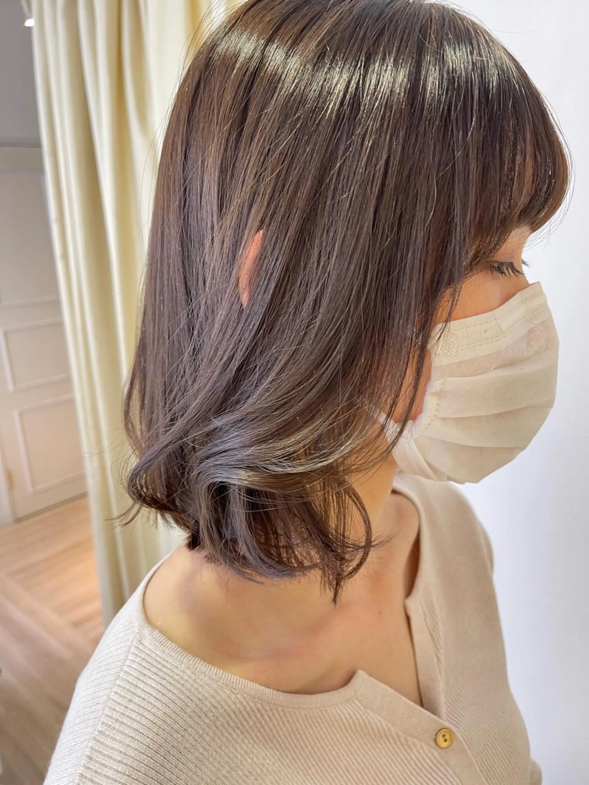 ミディアム カラー カット 縮毛矯正 トリートメント Tamagawa Sakiのヘアスタイル