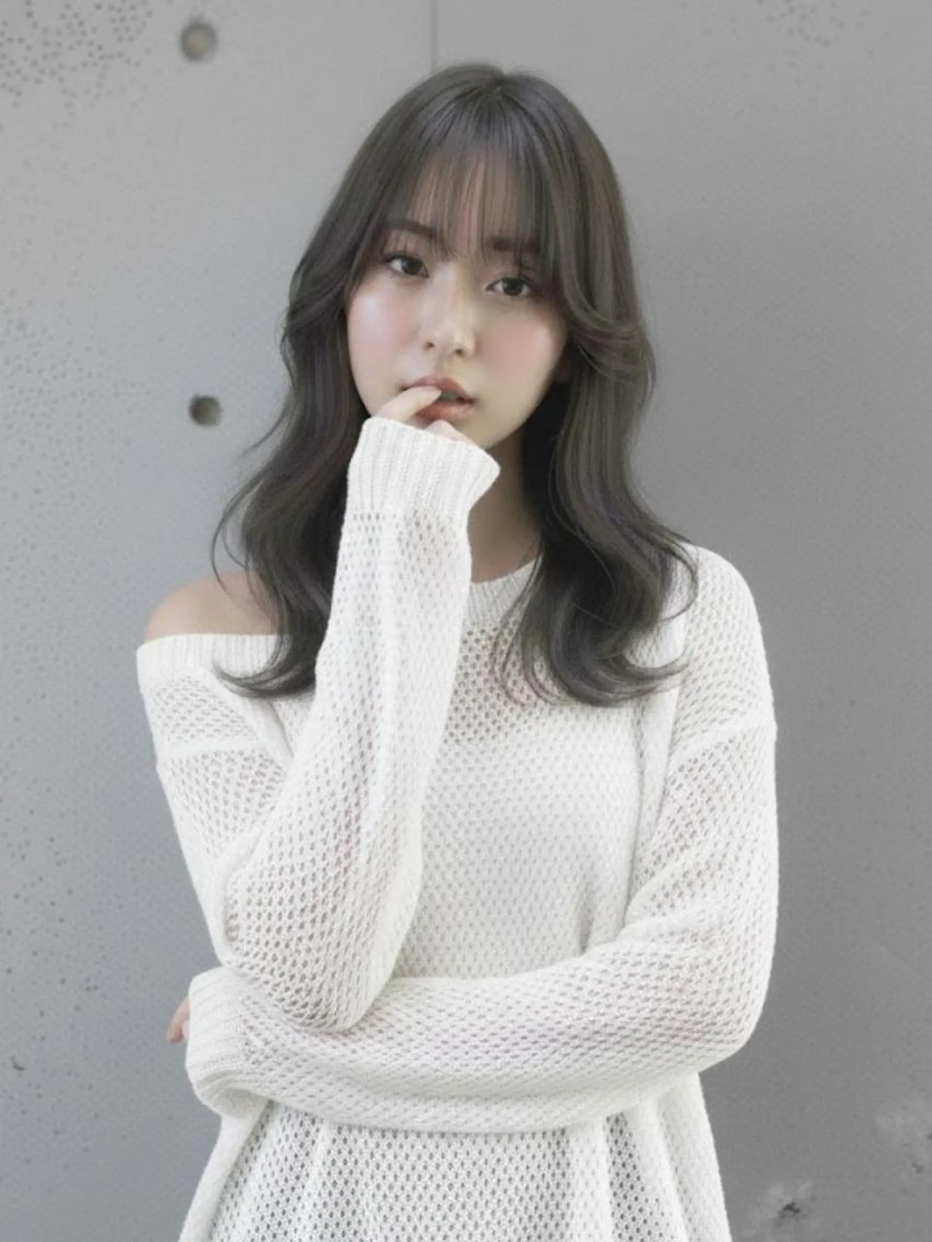 ロング 顔周りカット 韓国風ヘア ヘアカラー トリートメント 渋谷ハチ公口徒歩３分 🌈ヘアサロンM渋谷のヘアスタイル