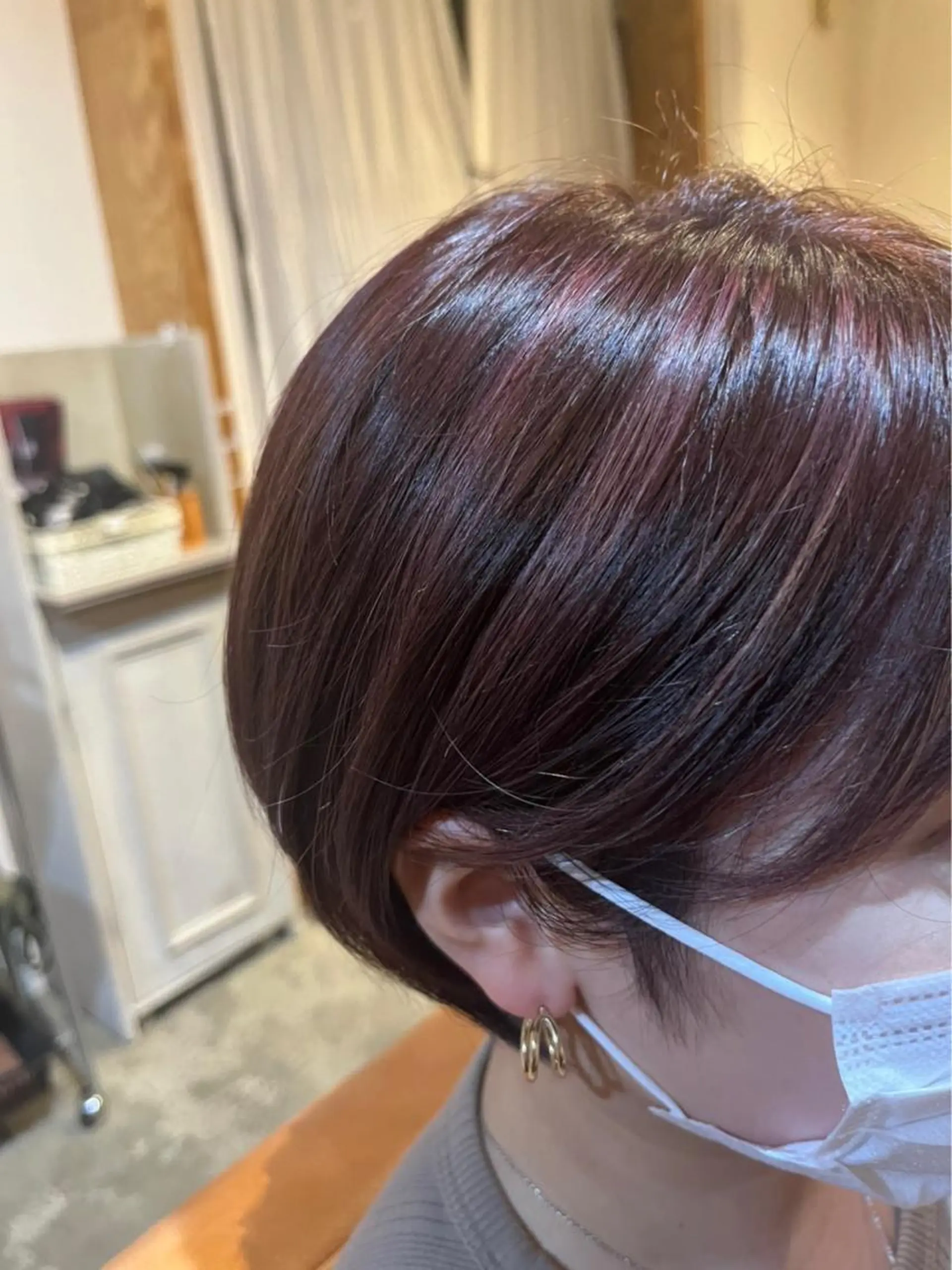 ショート カラー ハイライトカラー ピンクカラー ハイライト 鏡原 実和のヘアスタイル