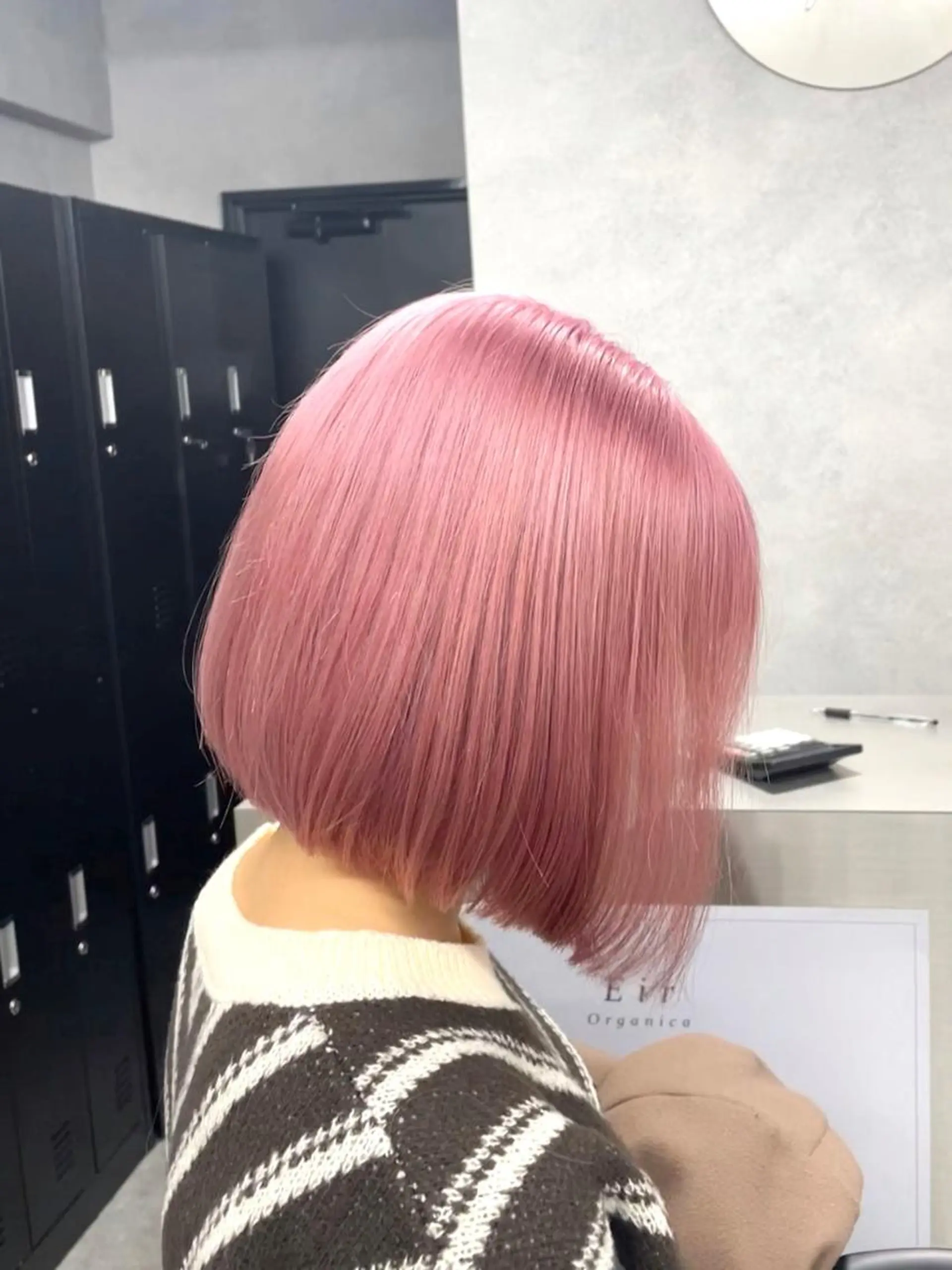 ショート カラー パーマ ヘアアレンジ メンズ キッズ ピンクカラー ボブ 大人スタイル 太田のヘアスタイル