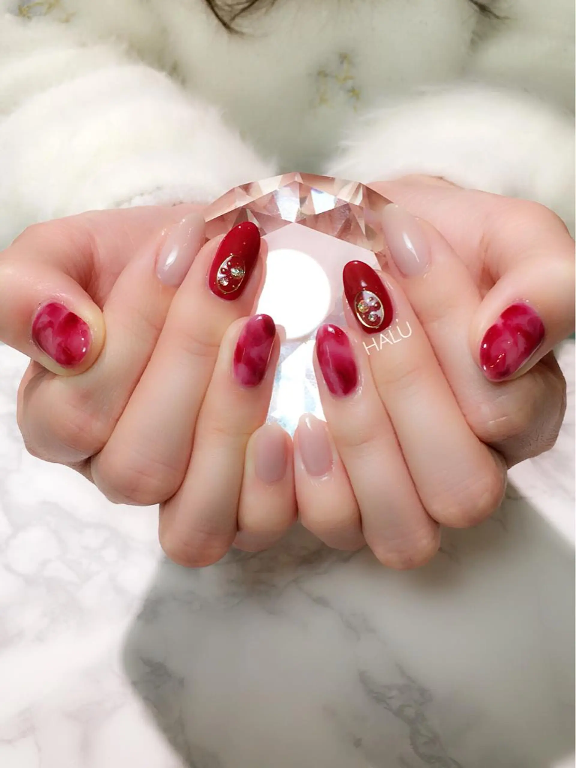 ネイル ニュアンスネイル ピンク ピンクベージュ HALU ハルのネイルデザイン