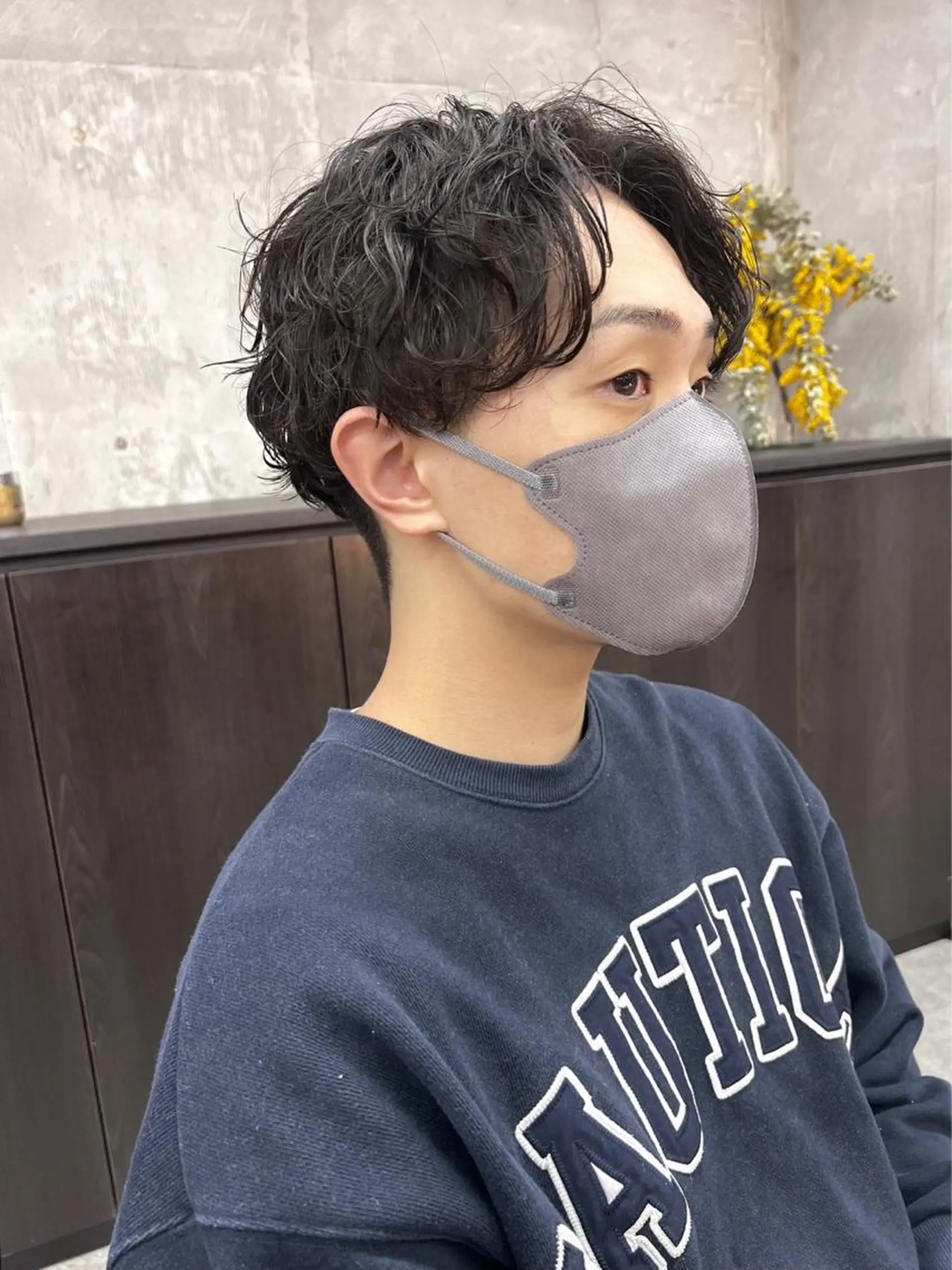 カラー パーマ メンズ アイブロウ 暖色カラー/オリーブ /ミニボブ/白柳美空のヘアスタイル