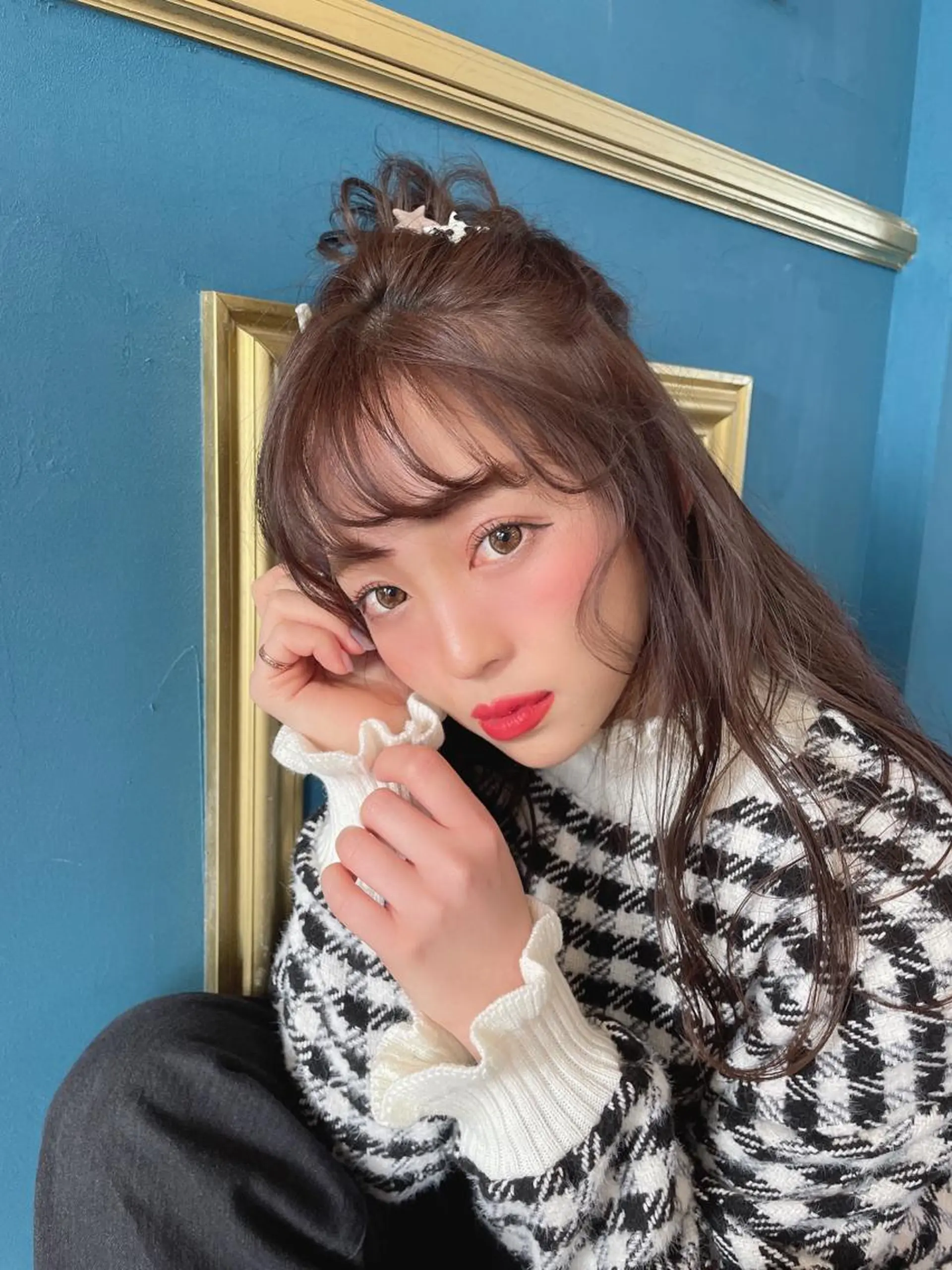 ヘアアレンジ ハーフアップ お団子ヘア m i k u n aのヘアスタイル