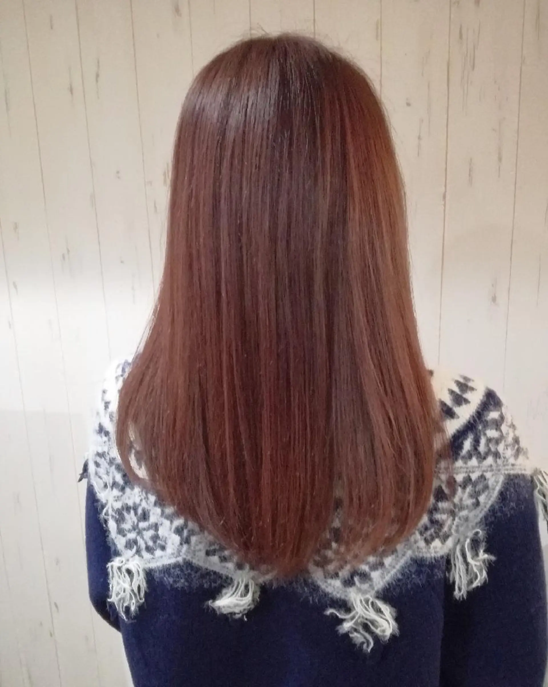 セミロング カラー ピンクカラー 西川 敏夫のヘアスタイル