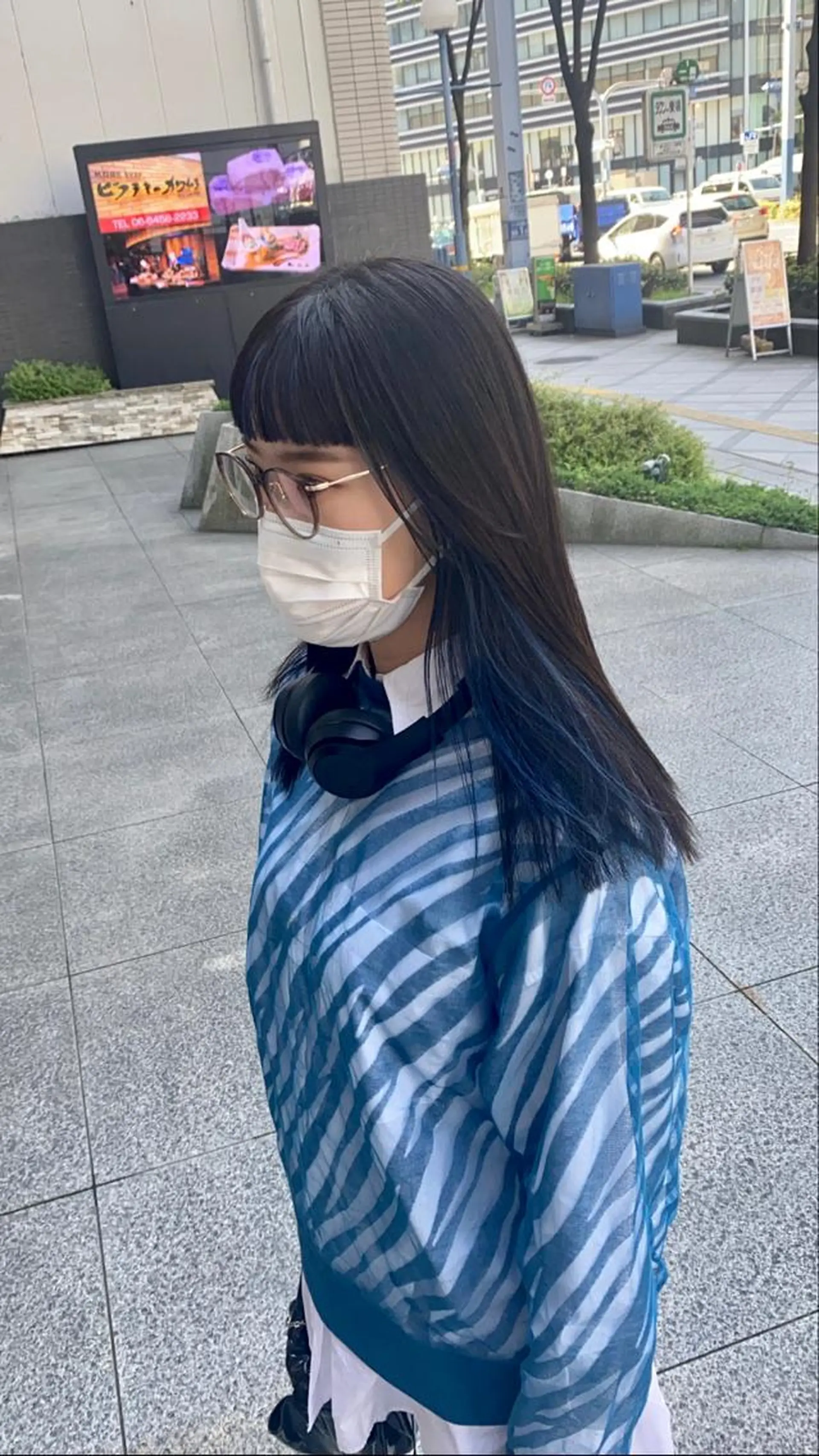 セミロング デザインカラー/ボブ ブリーチカラー/ユリのヘアスタイル