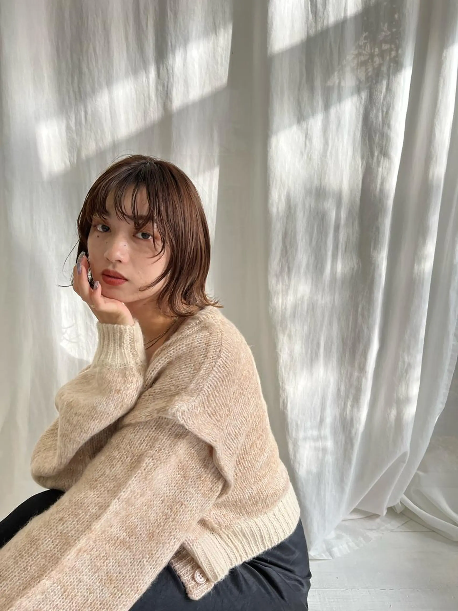 ミディアム カット ヘアカラー トリートメント ヘッドスパ putri店長 和田鈴采のヘアスタイル