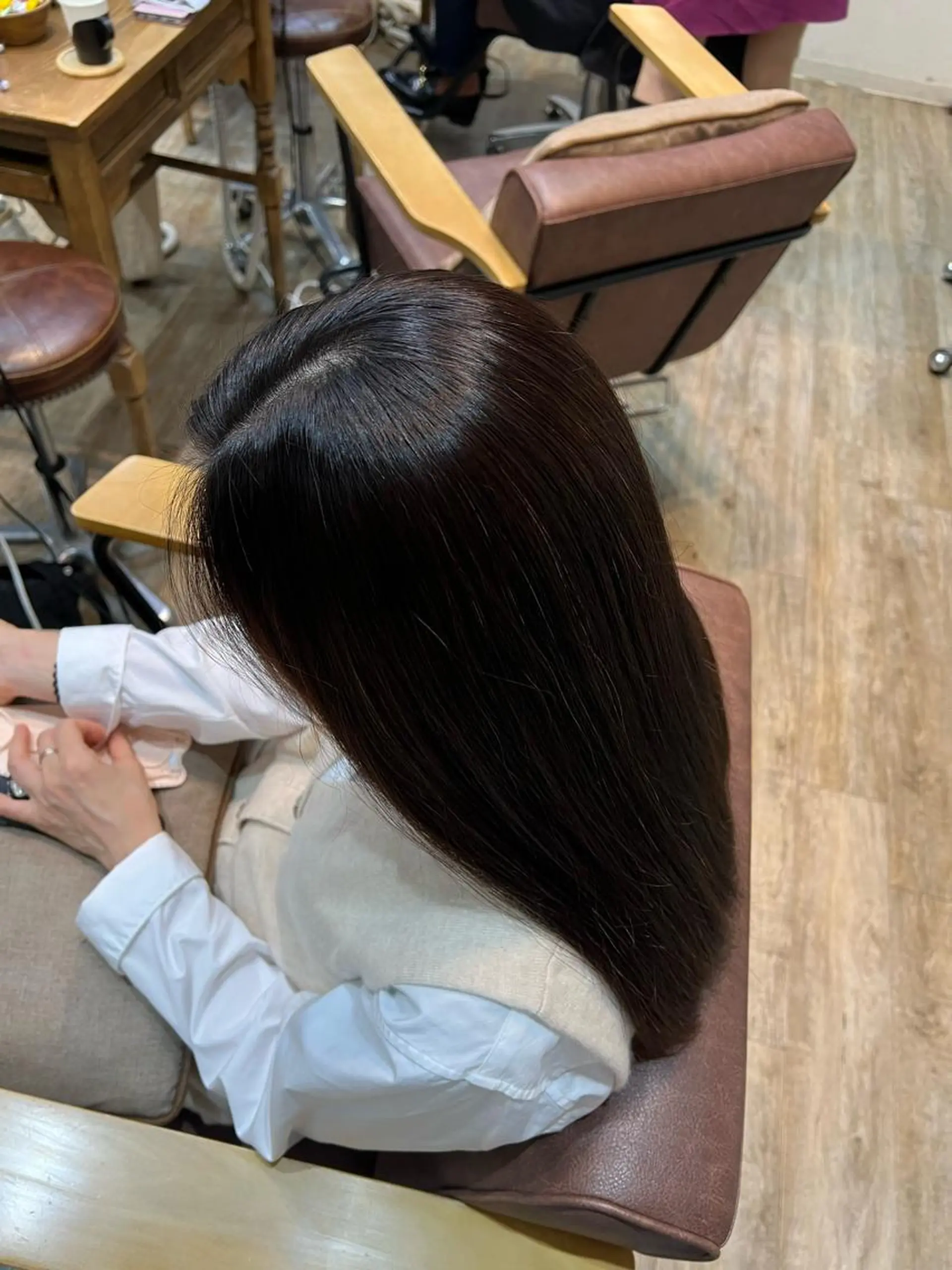 セミロング 髪質改善 カット ヘアカラー トリートメント ブリーチ/髪質改善/ レイヤー/YUTO‎のヘアスタイル