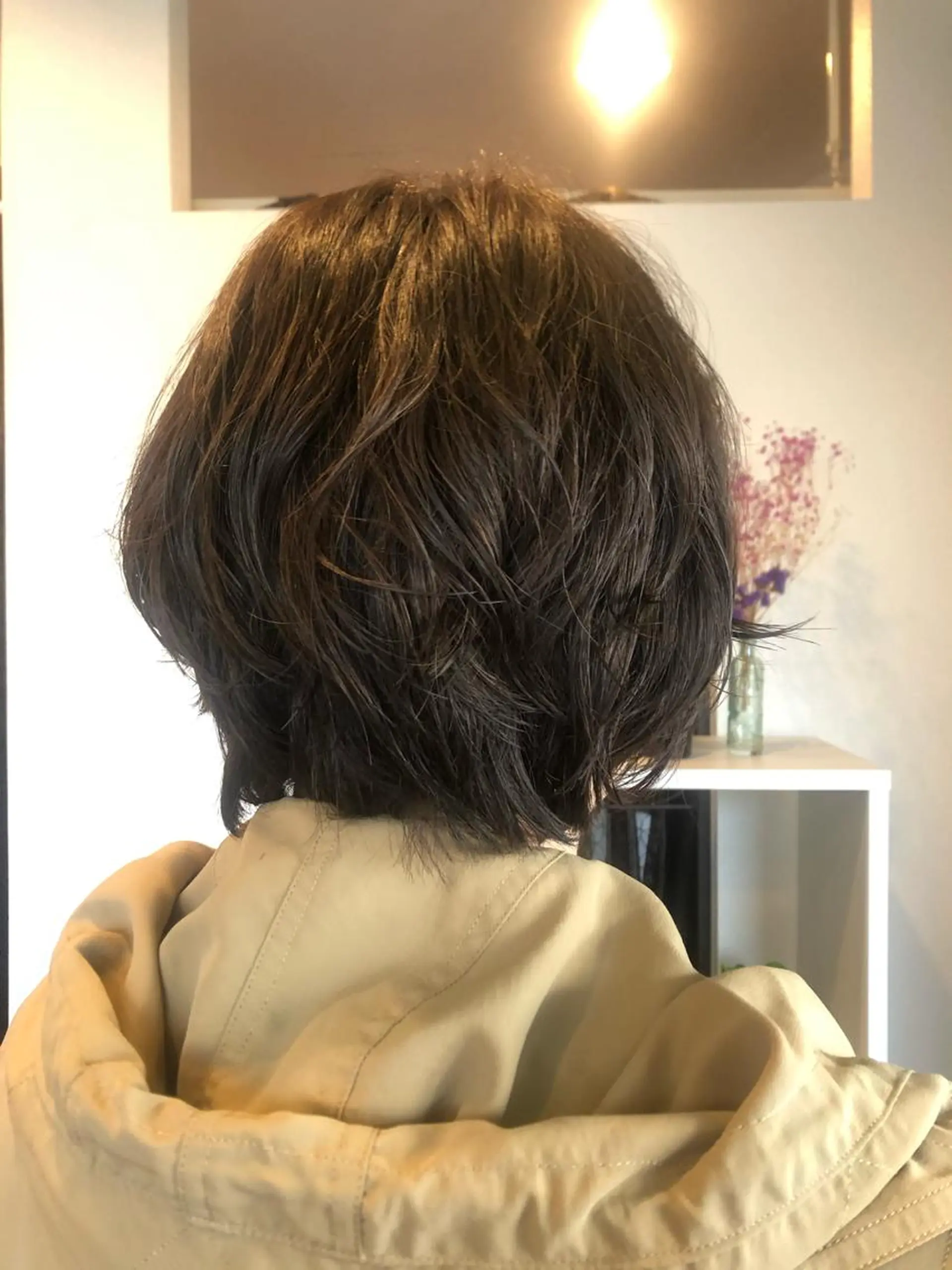 ショート カラー パーマ 谷口ゆめ/縮毛矯正/ 大人女子/眉ワックスのヘアスタイル