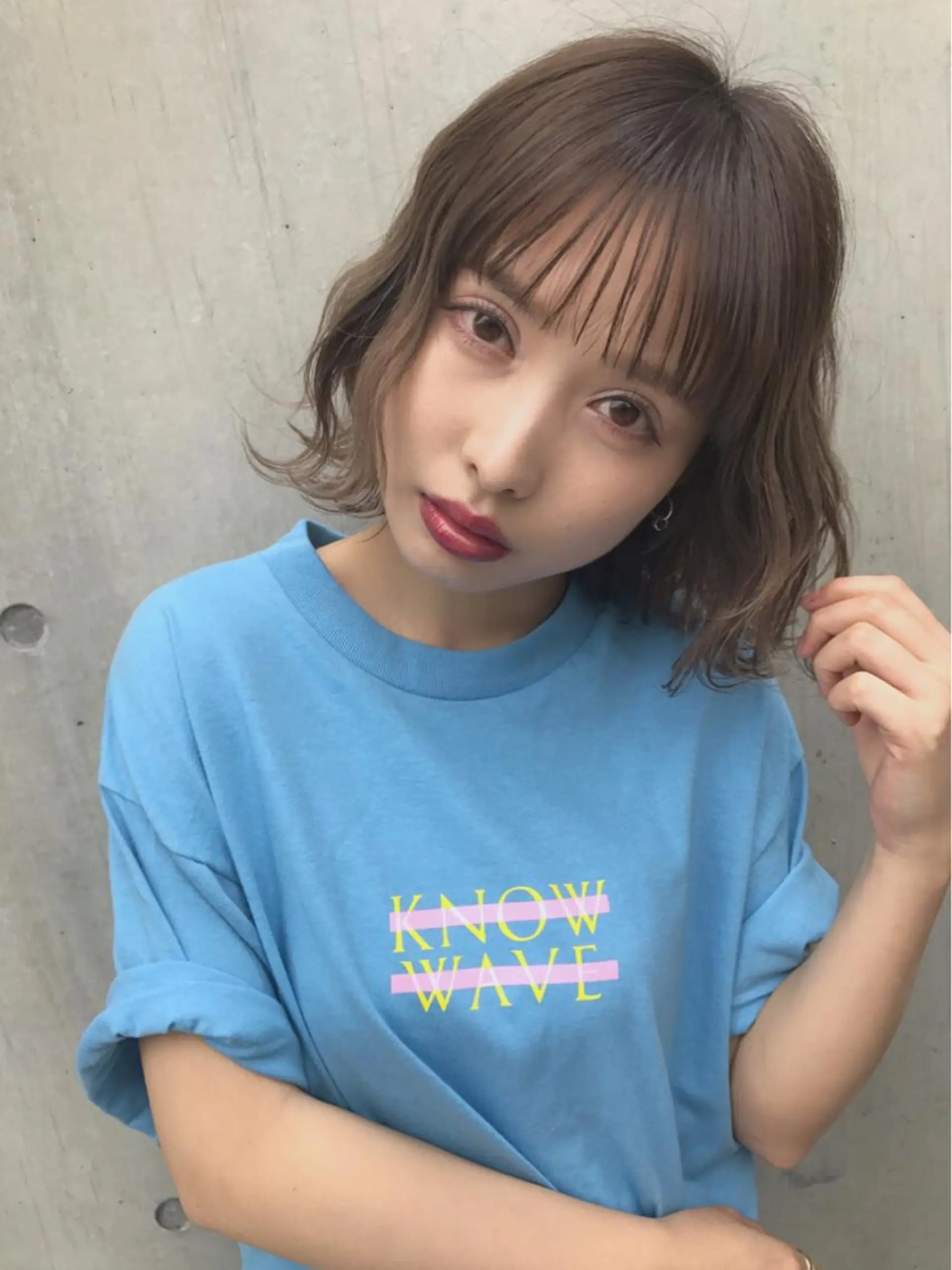 ミディアム ヘアカラー トリートメント 透明感カラー🌿ボブ ✨飛田　ケイのヘアスタイル