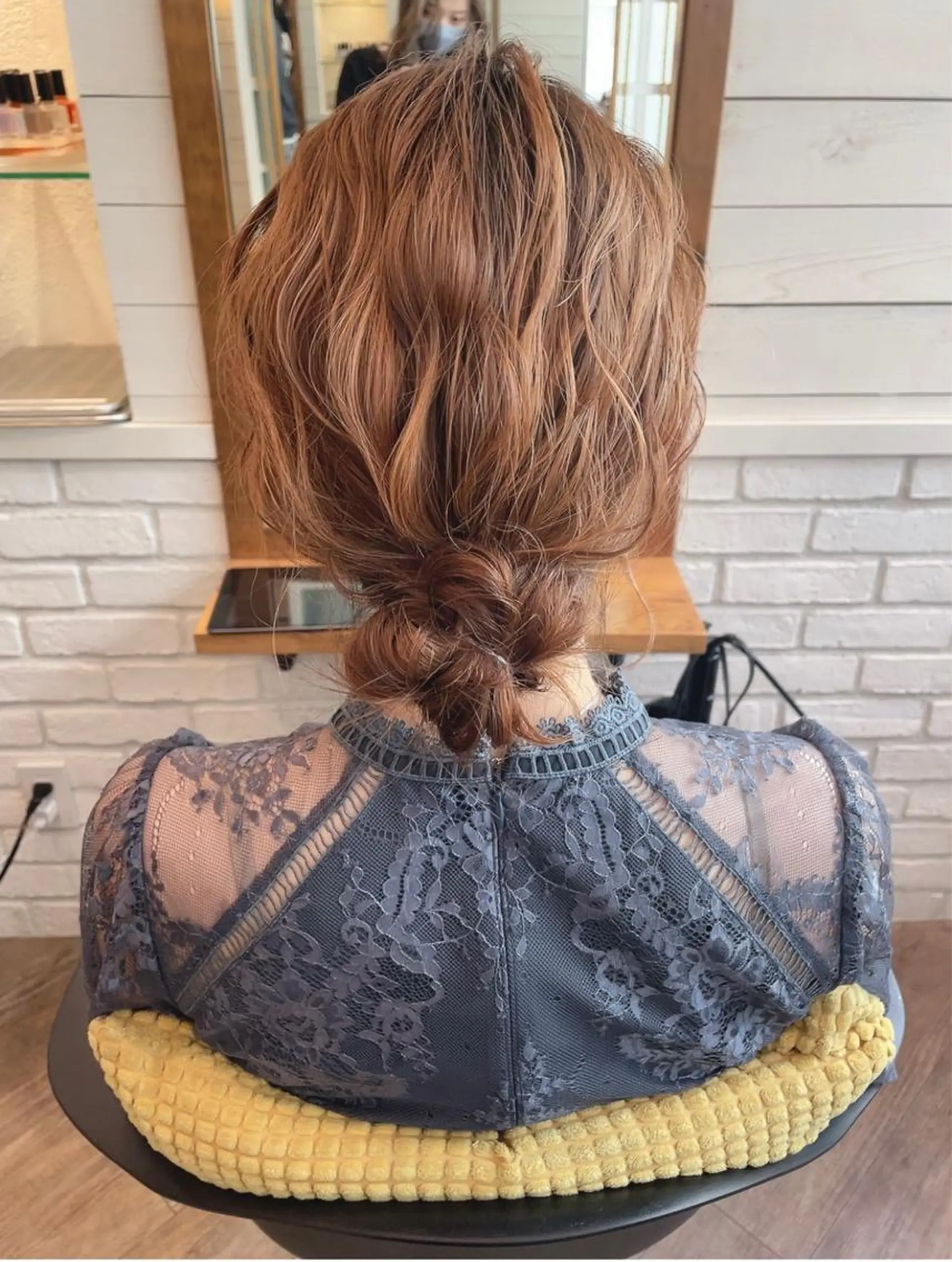 ミディアム お団子ヘア ヘアセット ✨透明感ケアカラー✨ 長野ゆきなのヘアスタイル