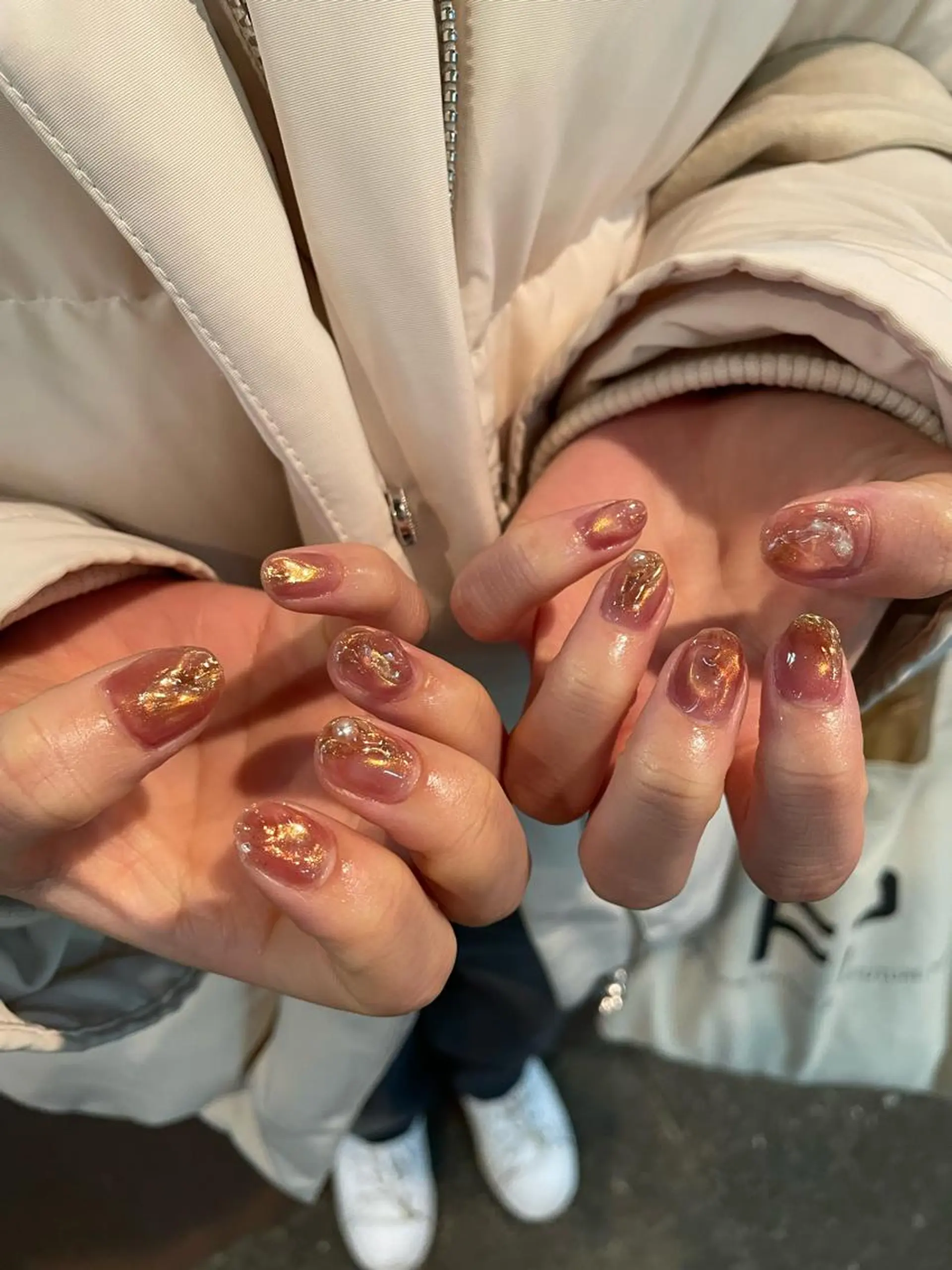 ネイル ハンドネイル ハンドケア はばすみれ🎀ﾈｲﾙ 光ﾌｪｲｼｬﾙ ﾍｱのネイルデザイン