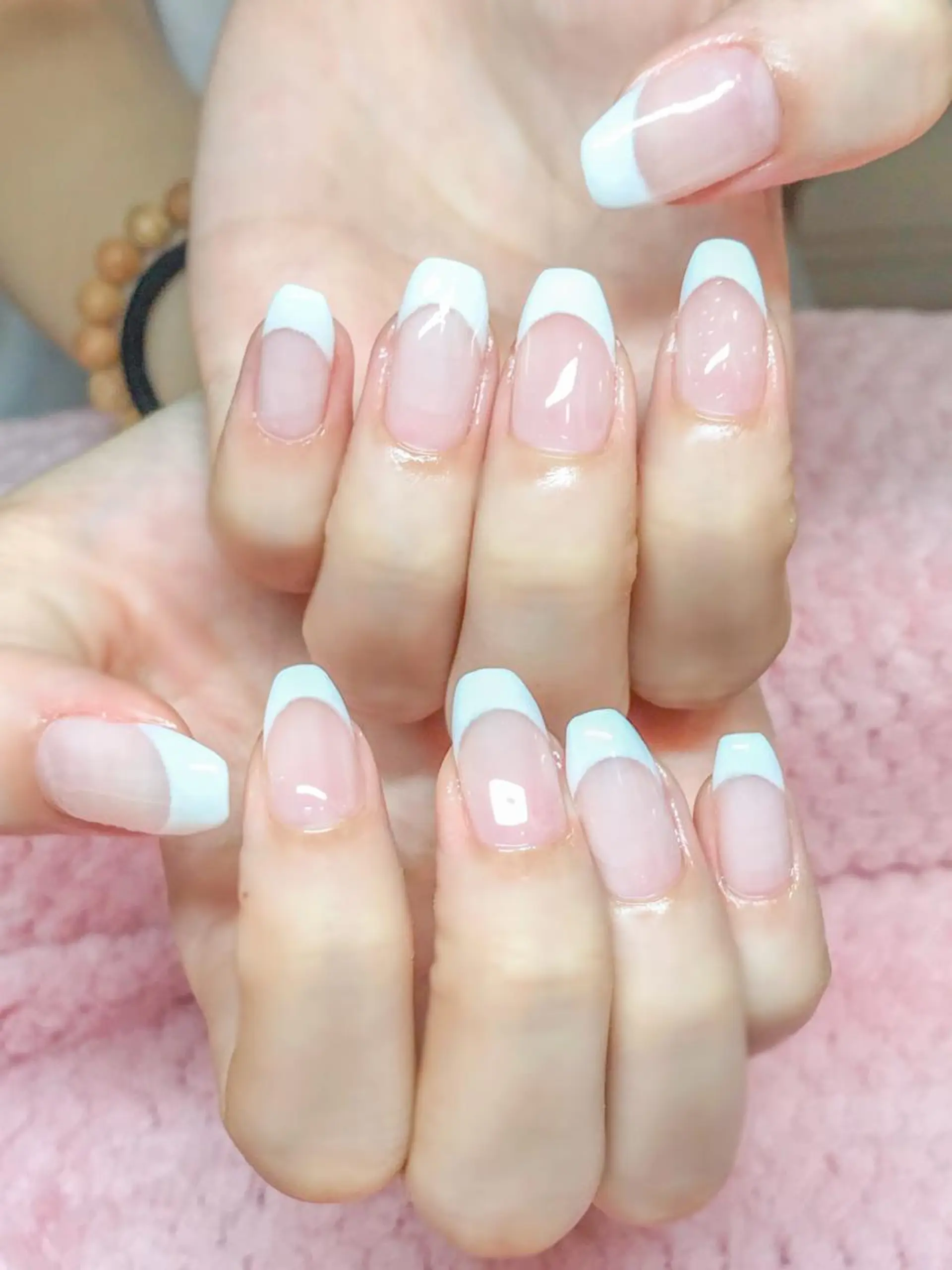 ネイル フレンチネイル ジェルネイル オフィスネイル スクエアネイル ホワイト Nyanco Nailのネイルデザイン