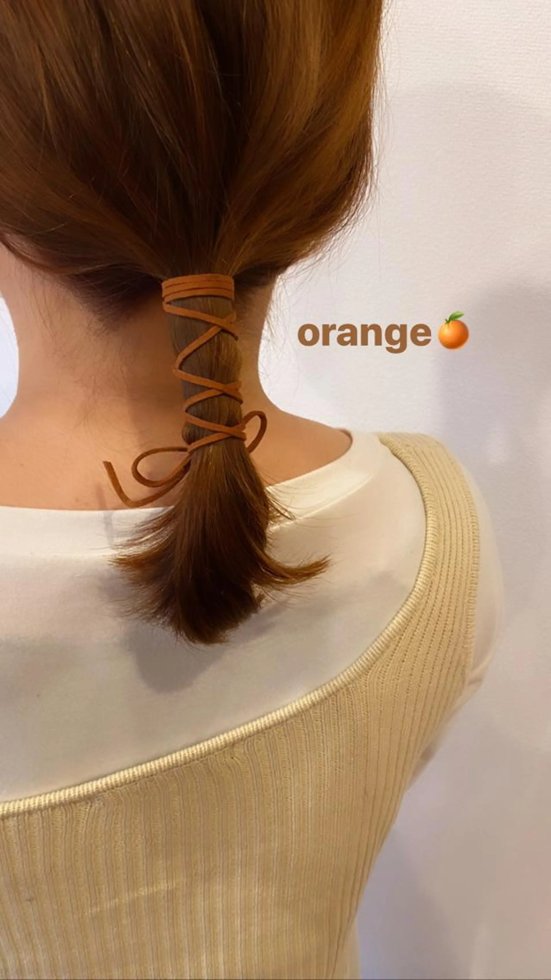 ミディアム カラー ヘアアレンジ ブラウンカラー オレンジ オレンジブラウン ダメージレスサロン✨ kayo🌱のヘアスタイル