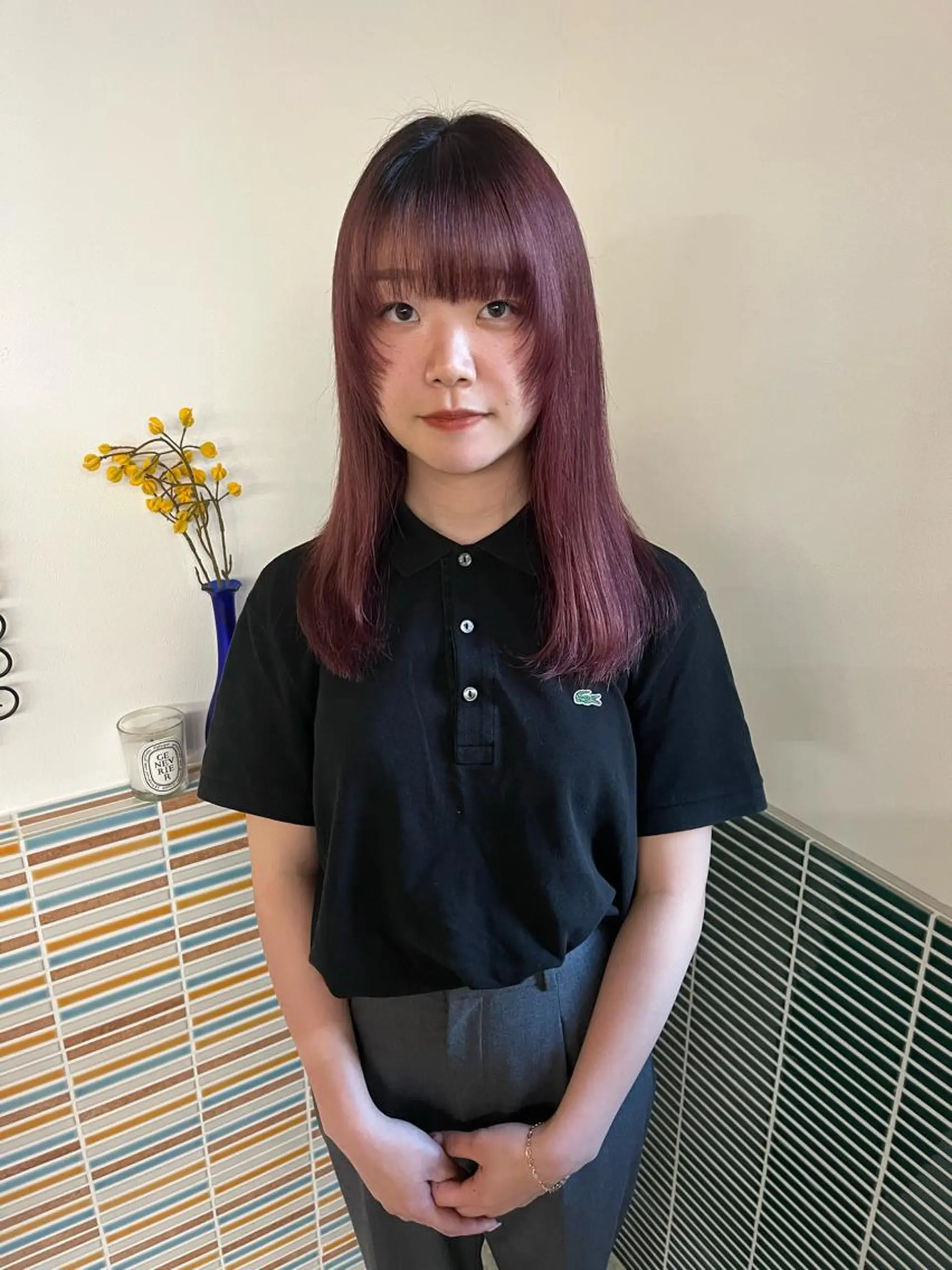 セミロング カラー ブリーチ カット ヘアカラー トリートメント 🩷ハイトーン透明感 レイヤー🩷ユリカのヘアスタイル