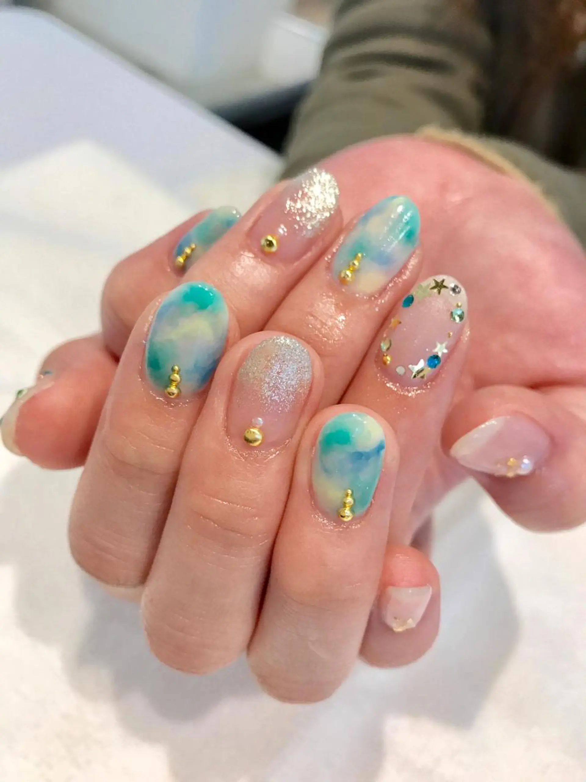 ネイル グリーン NARUMI HYODOのネイルデザイン