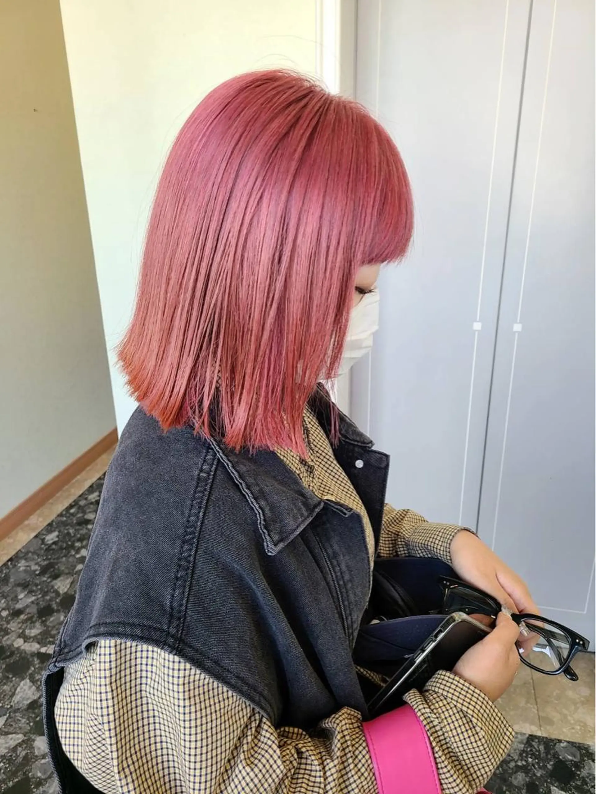 カラー ピンクカラー カット ヘアカラー トリートメント NUMBER 天王寺YUYAのヘアスタイル