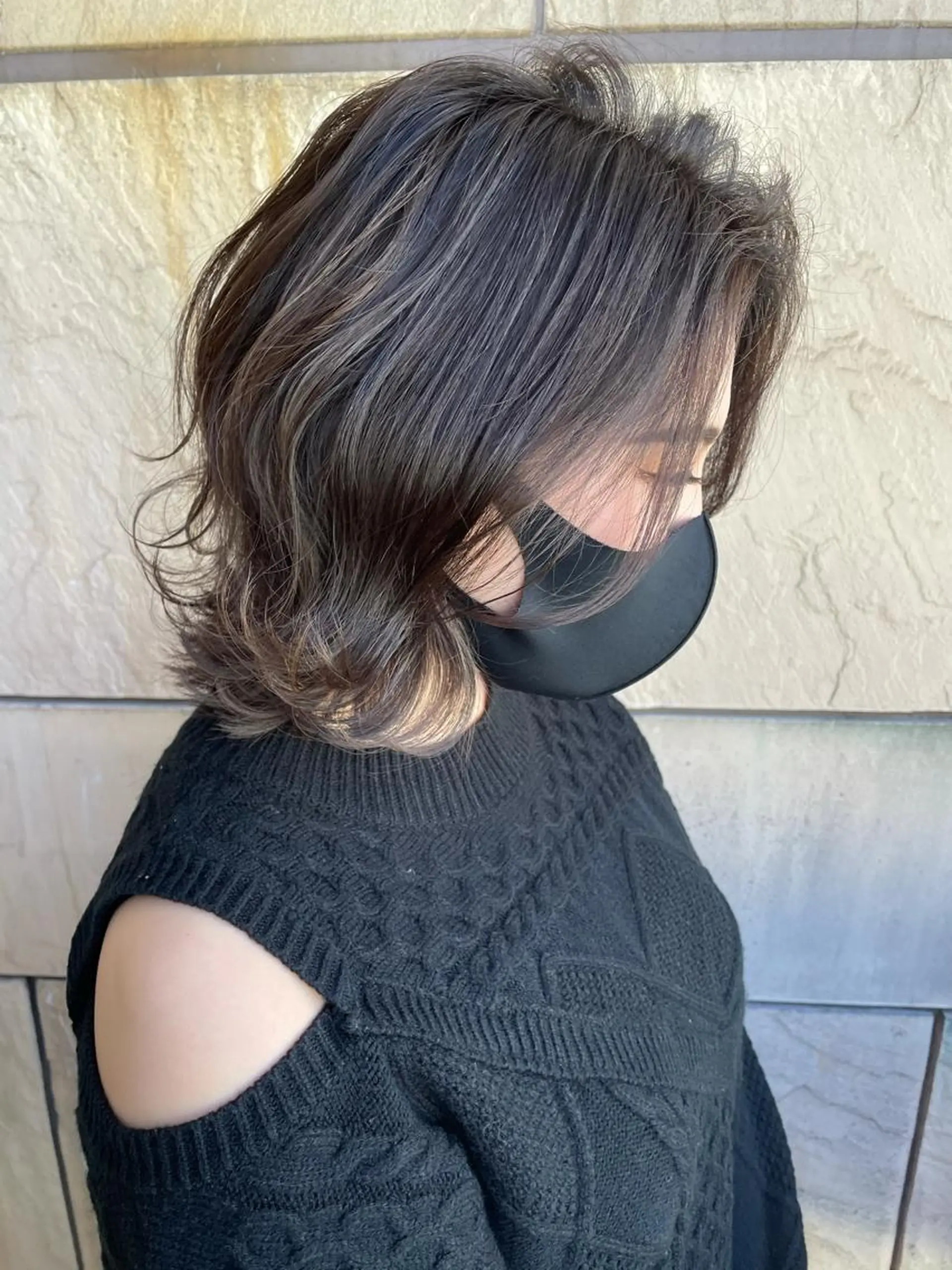 セミロング カラー バレイヤージュ レイヤーカット ヘアカラー トリートメント レイヤー/ウルフ ハイトーンhiroのヘアスタイル