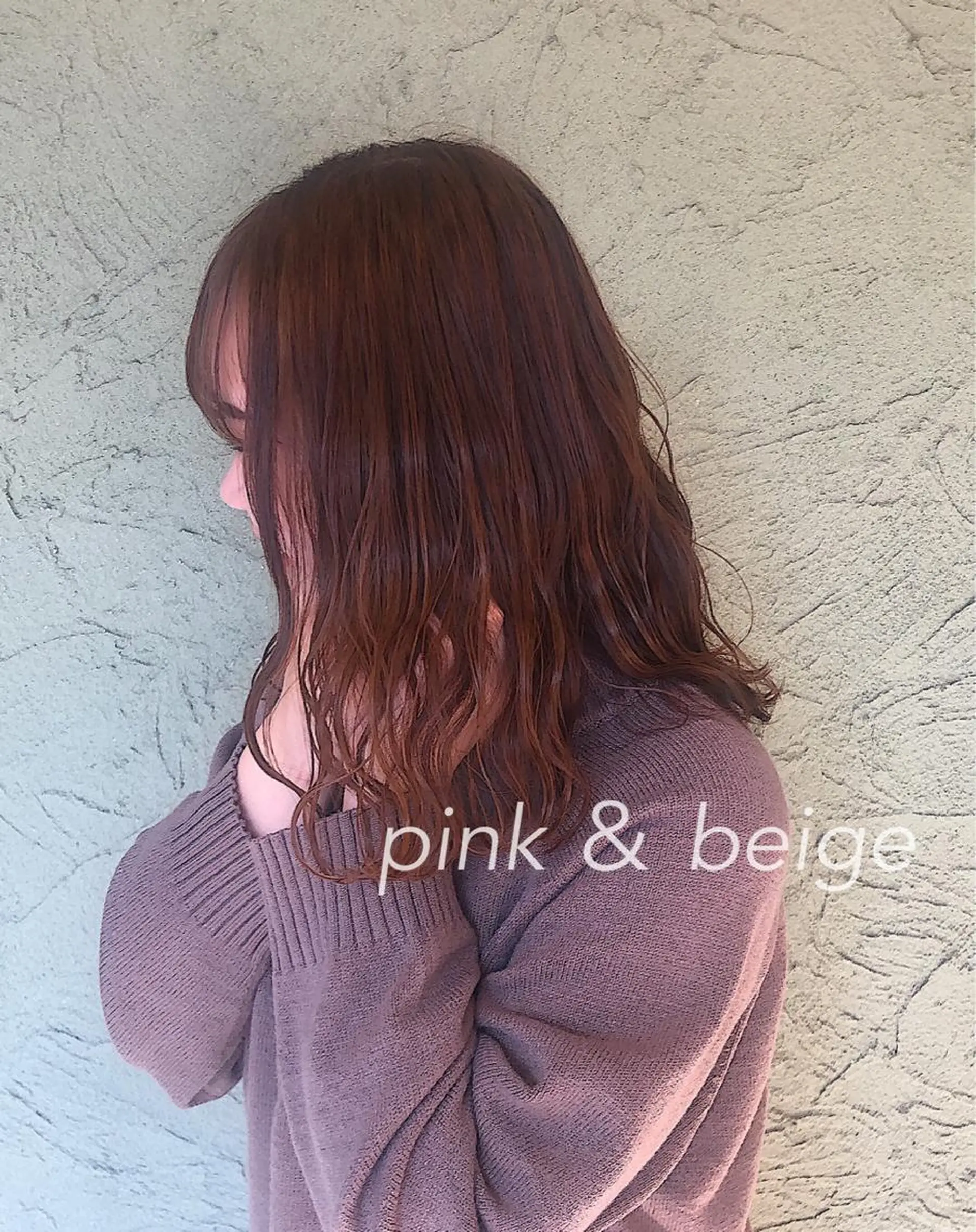 セミロング カラー ベージュカラー ピンクカラー ピンクベージュ merc. 福田茜のヘアスタイル