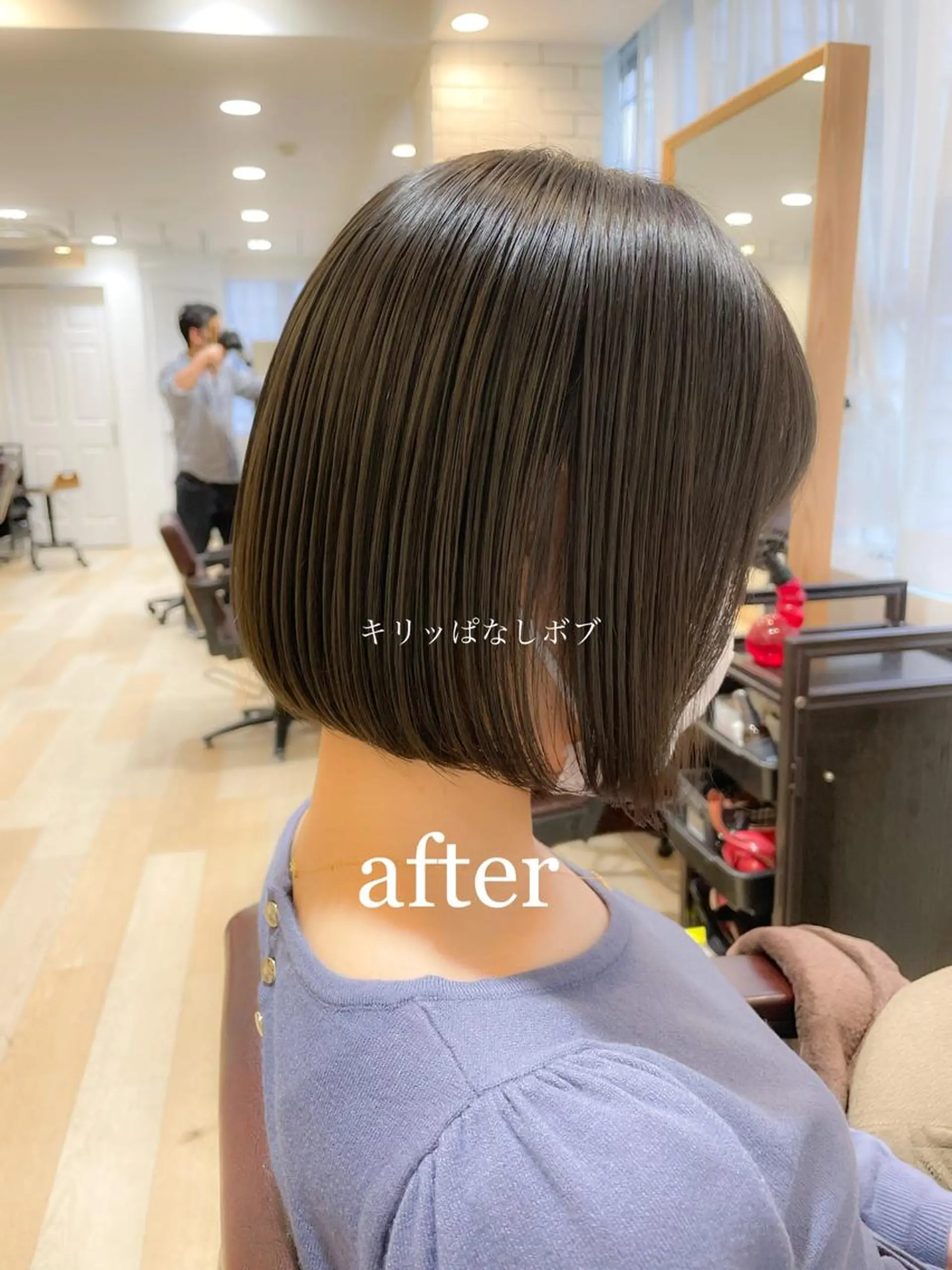 ミディアム 切りっぱなしボブ ボブ LOMA🇰🇷 銀座クボタのヘアスタイル