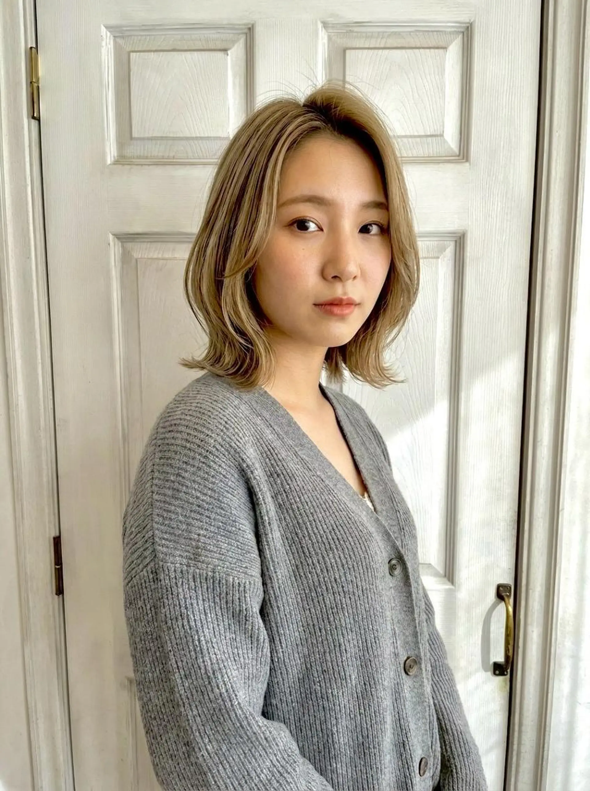 ミディアム ボブ くびれヘア 顔周りカット 髪質改善 韓国風ヘア Aroma hair 🌙tanakaのヘアスタイル