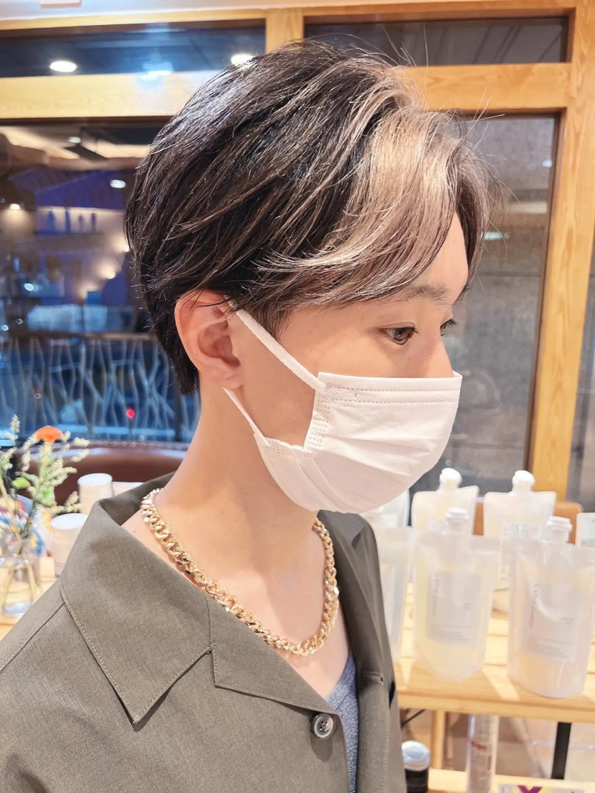 ショート カラー パーマ ヘアアレンジ メンズ キッズ morio from london所属・松岡彩華 ボブ /グレージュのヘアスタイル