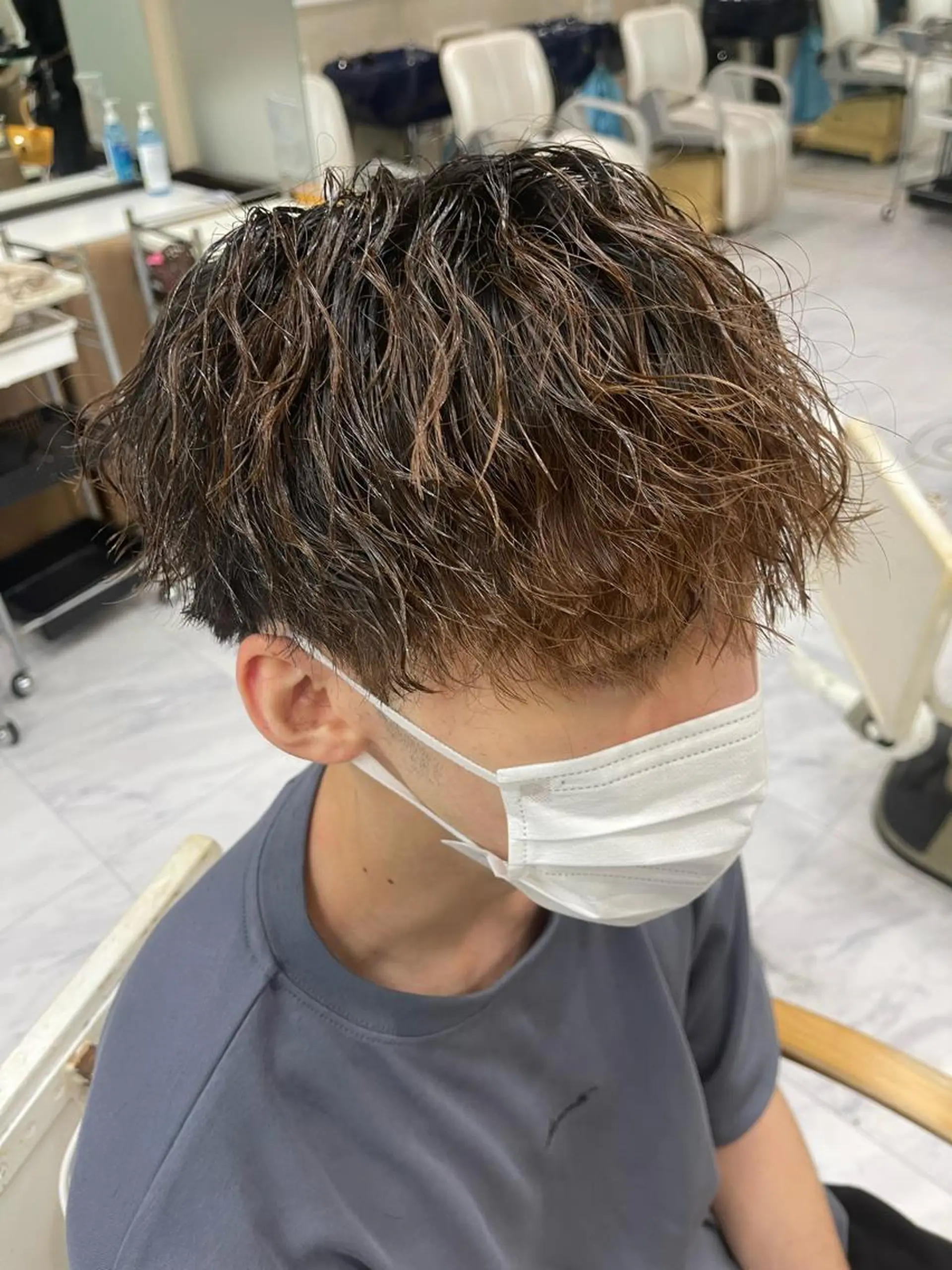 ショート パーマ メンズ カット パーマ トリートメント 🌻メンズカット 落合諒🌻のヘアスタイル