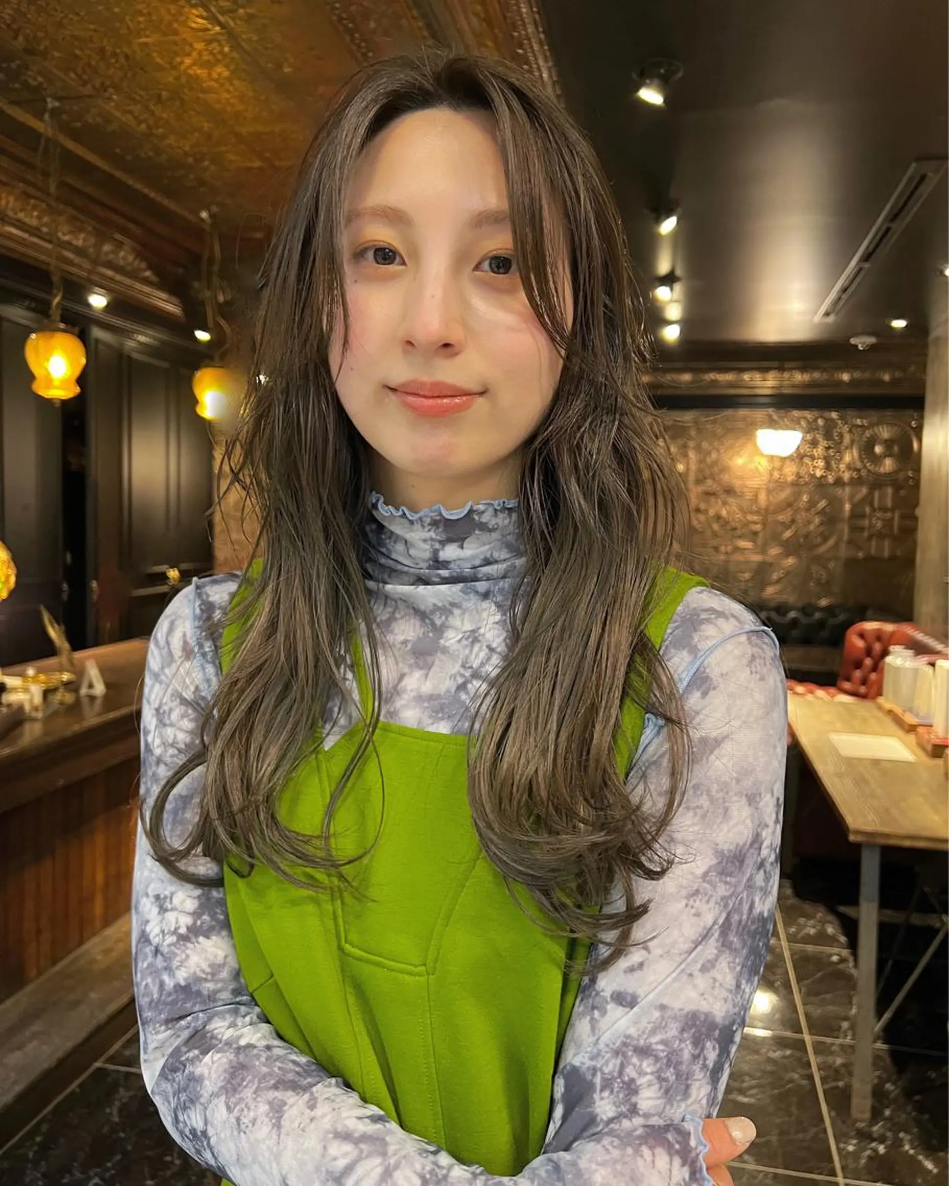 ロング カラー オリーブカラー ヘアカラー 圧倒的デザイン力 店長🎨RENAのヘアスタイル