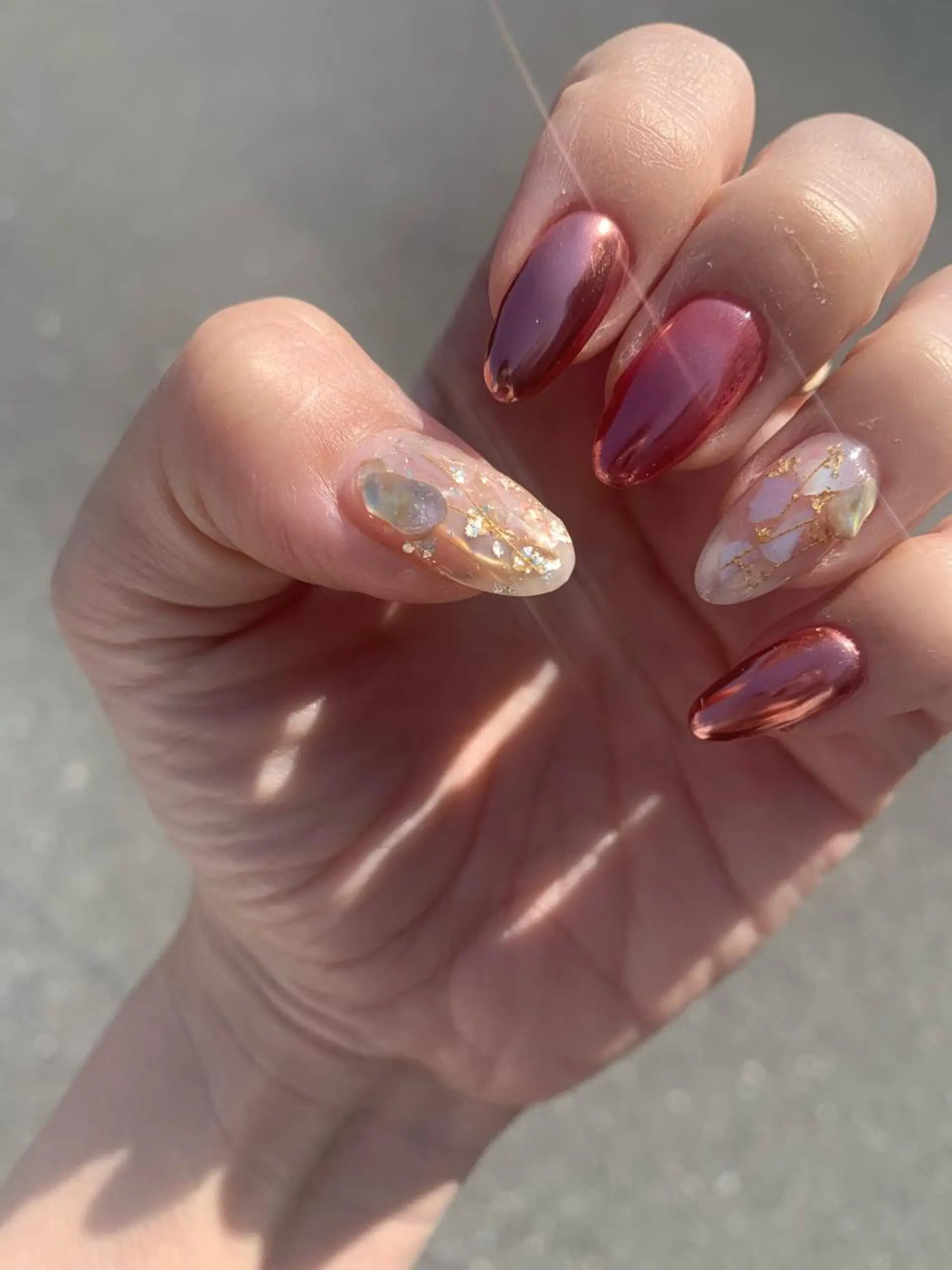 ネイル ミラーネイル ピンク プライベートサロン Rubynailのネイルデザイン