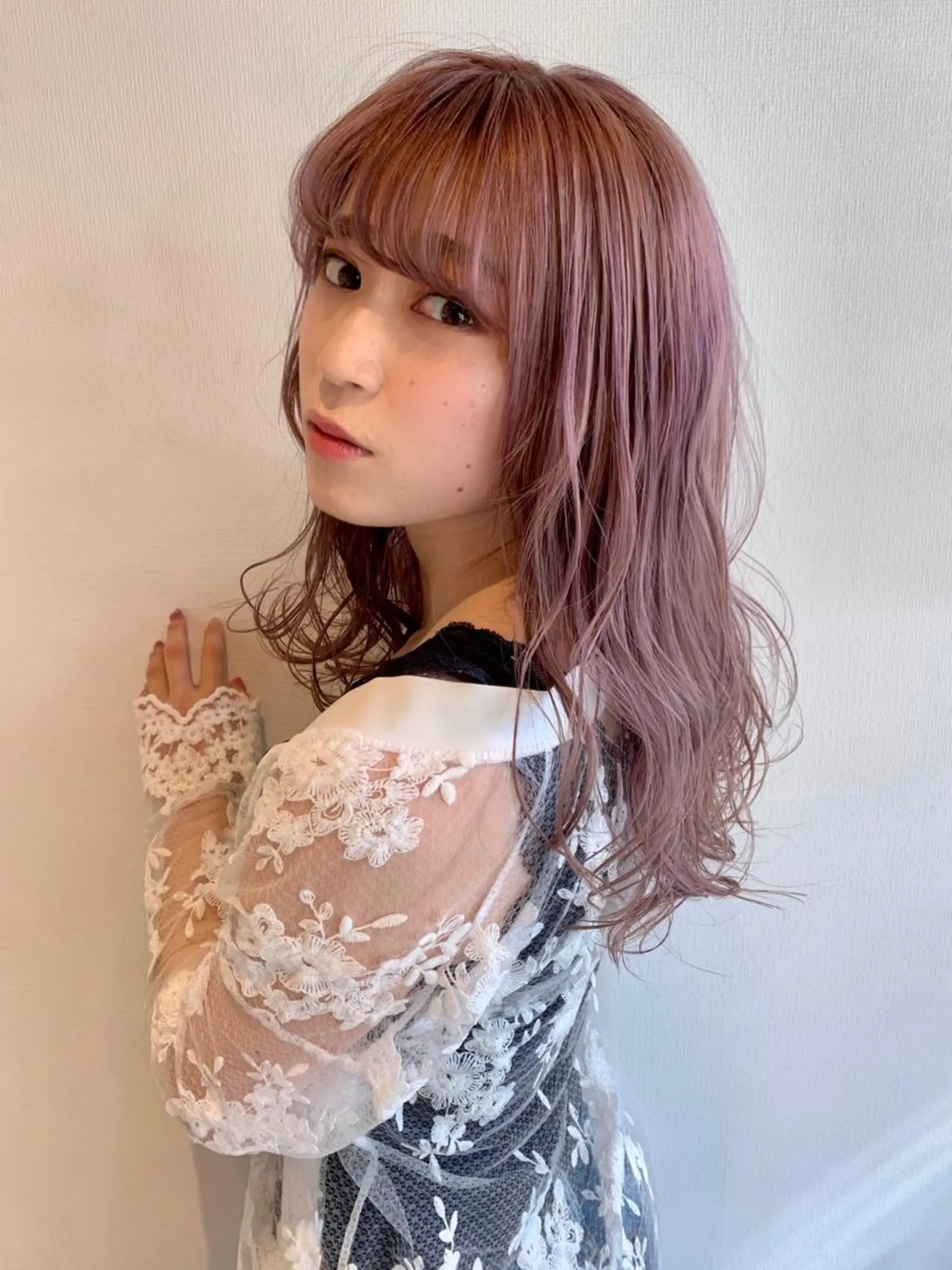 セミロング カラー ピンクカラー ヘアカラー 中嶋 【ナカジマ】のヘアスタイル