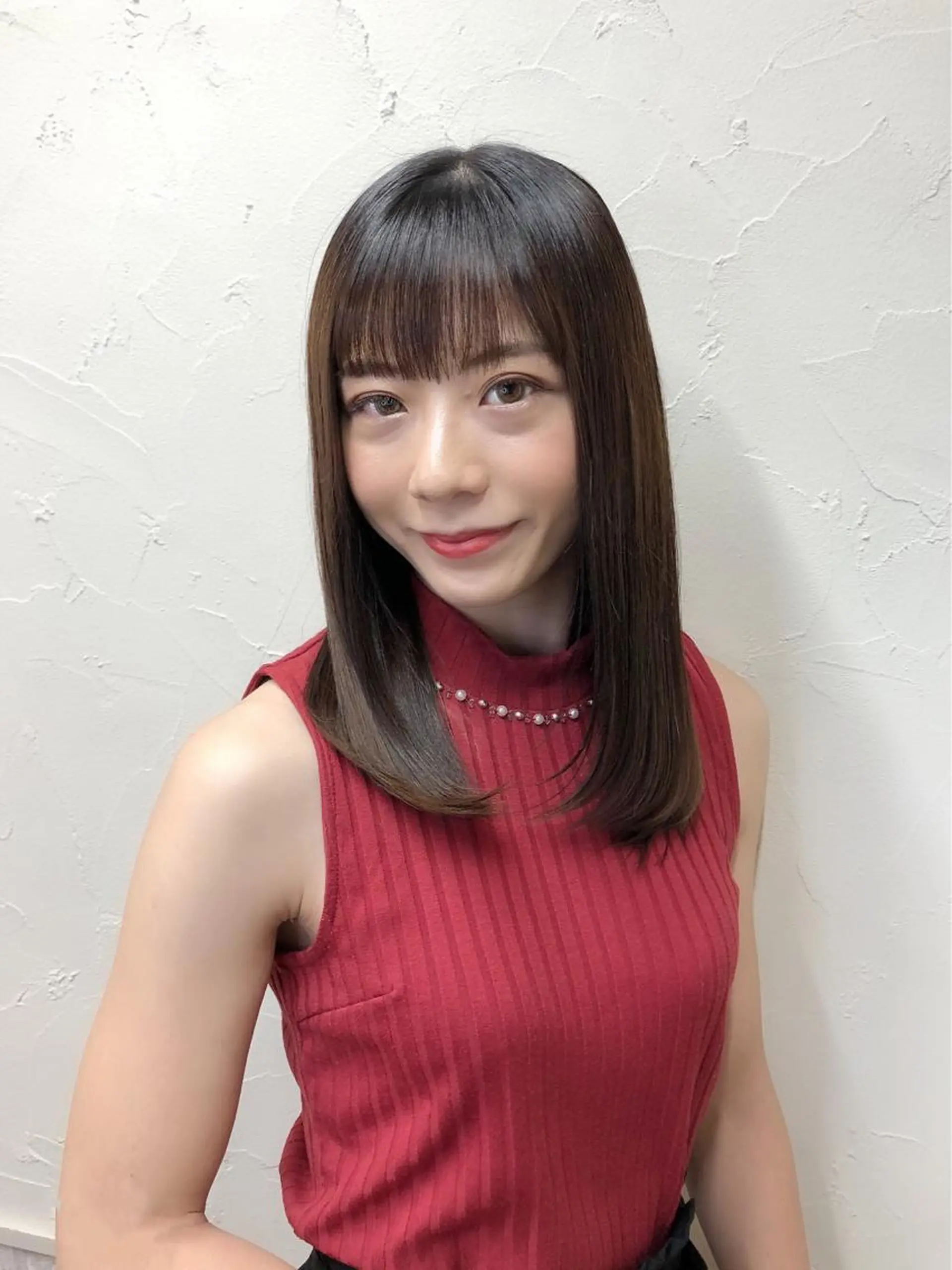 セミロング トリートメント 髪質改善/レイヤー ストウシンゴのヘアスタイル