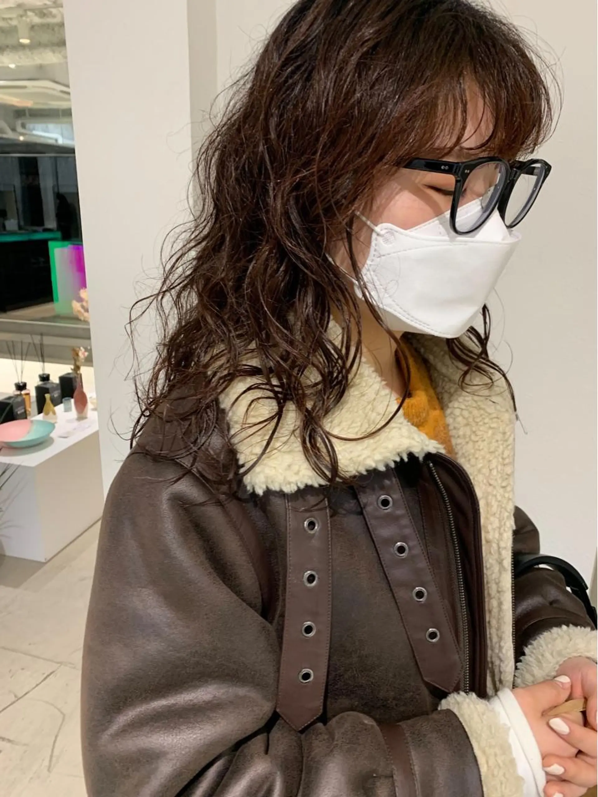 セミロング パーマ セミロングパーマ 宇佐美佳／美髪 ストレート/縮毛矯正のヘアスタイル