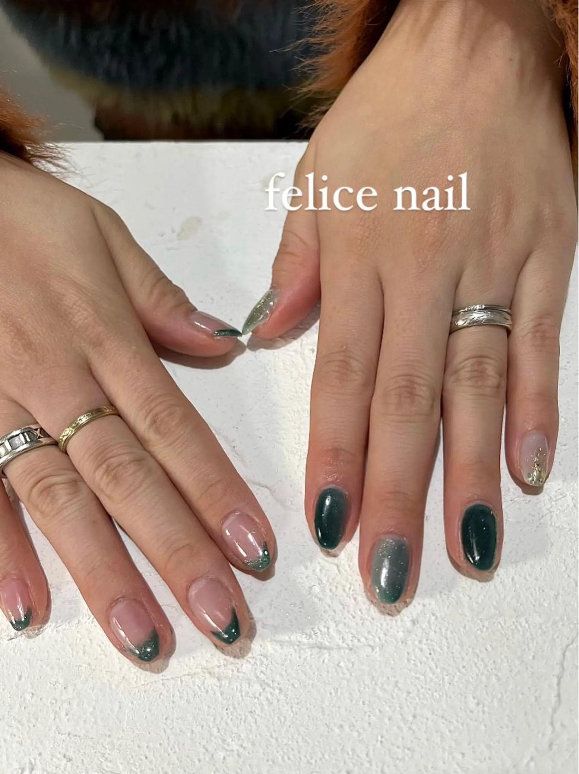 ネイル フレンチネイル マグネットネイル マグネットフレンチ ニュアンスネイル felice nailのネイルデザイン