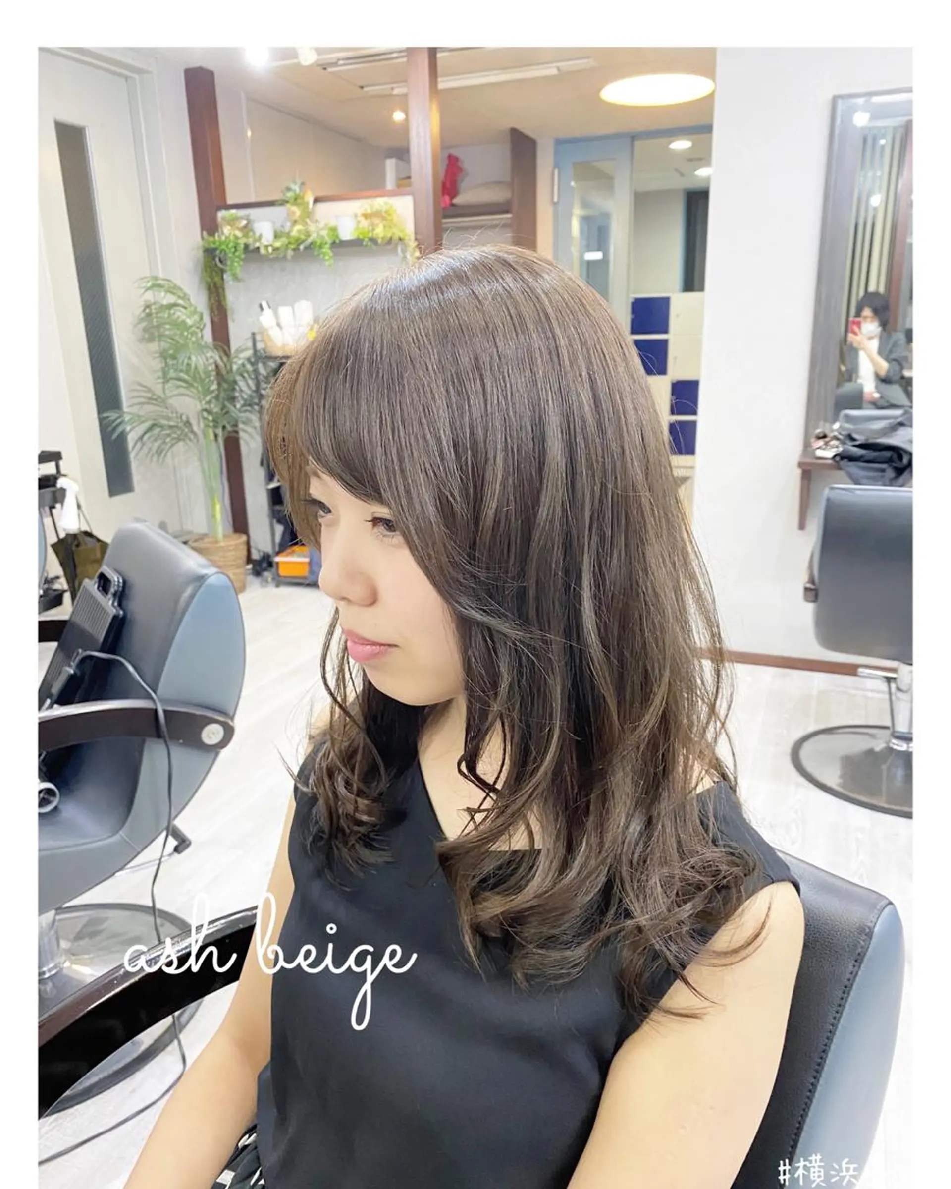 ロング カラー アッシュ アッシュグレー アッシュグレージュ グレージュ ヘアカラー トリートメント ＊横浜駅＊ 金子 誠也のヘアスタイル