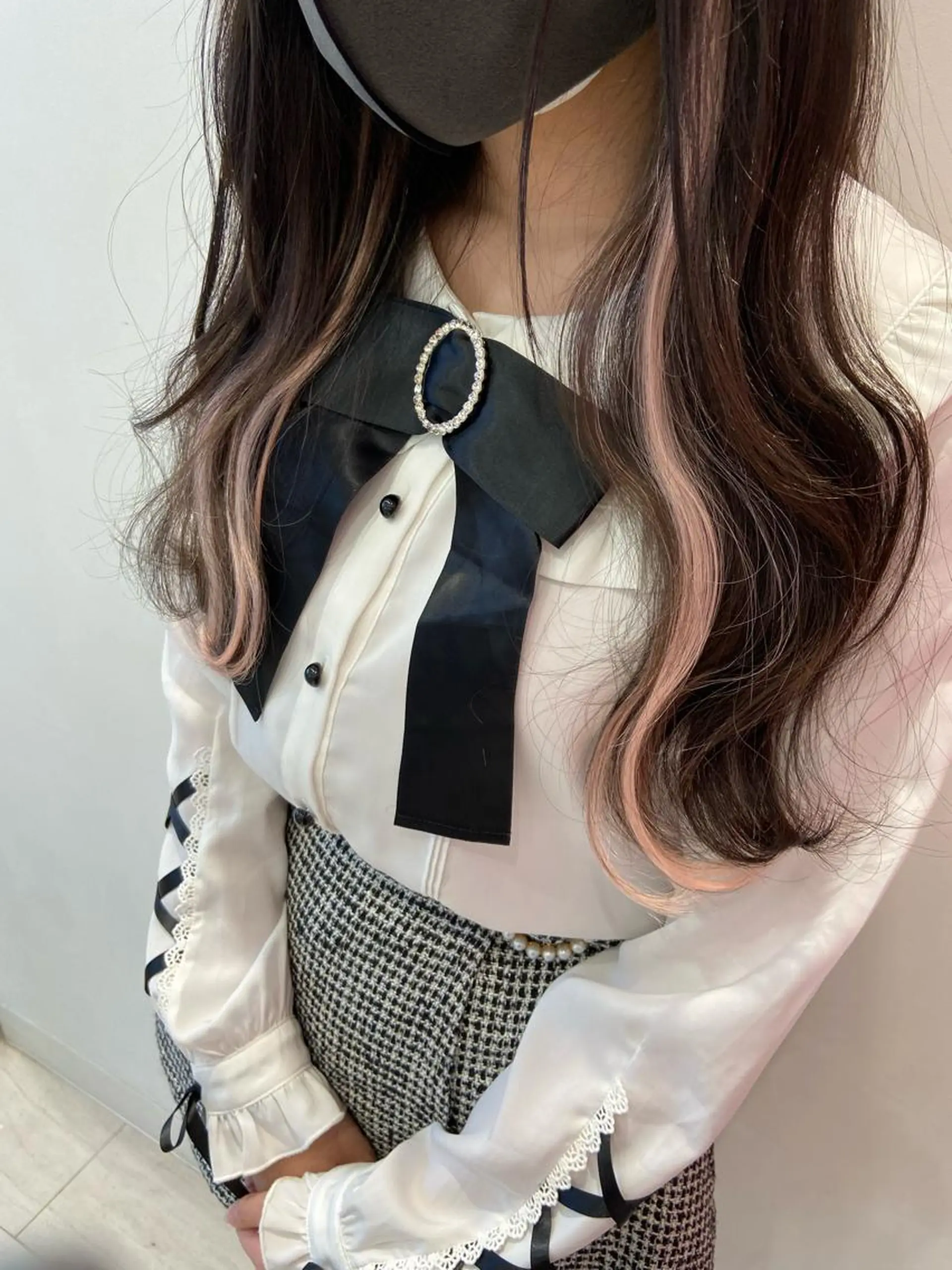 ロング カラー ヘアアレンジ シールエクステ ブリーチ ブラウンカラー ケアカラー ダブルカラー 新宿/韓国ヘア 中明度カラー/かやのヘアスタイル