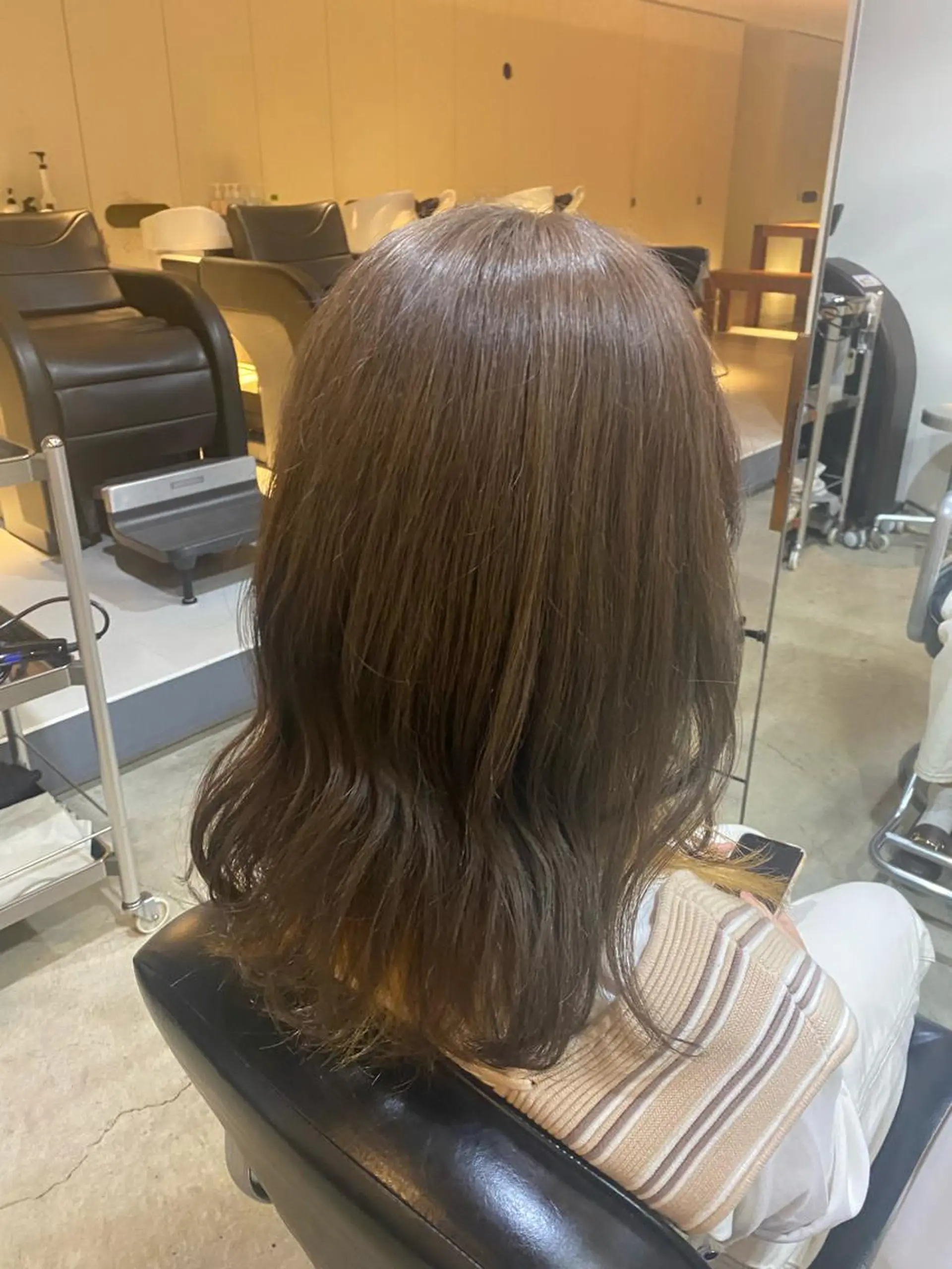 セミロング カラー 福島 優夢のヘアスタイル