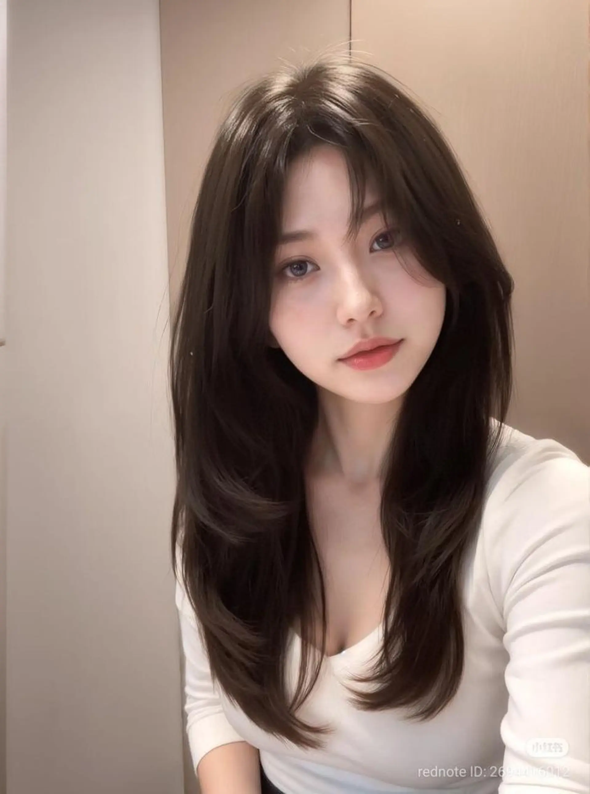 ロング カラー 中韓レイヤー/ ブラウン🤎はやとのヘアスタイル