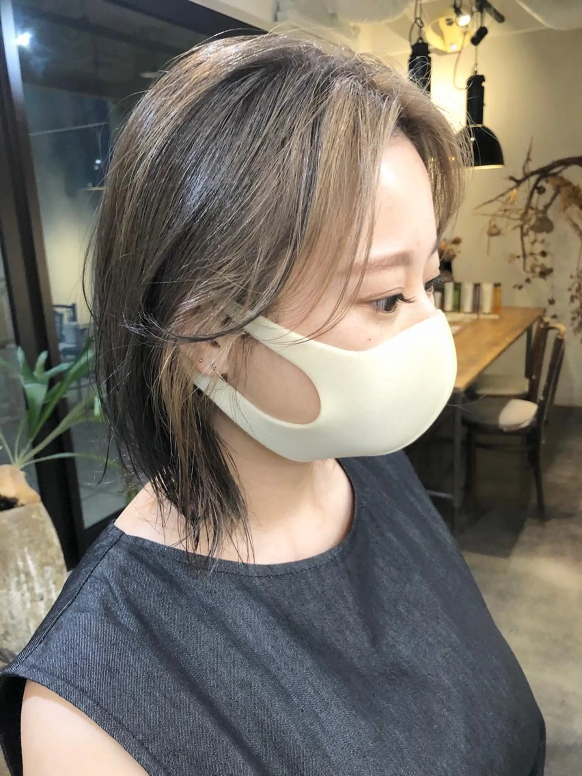 ショート カラー ブリーチ デザインカラー 顔周りカット カット ヘアカラー 千葉 郁也のヘアスタイル