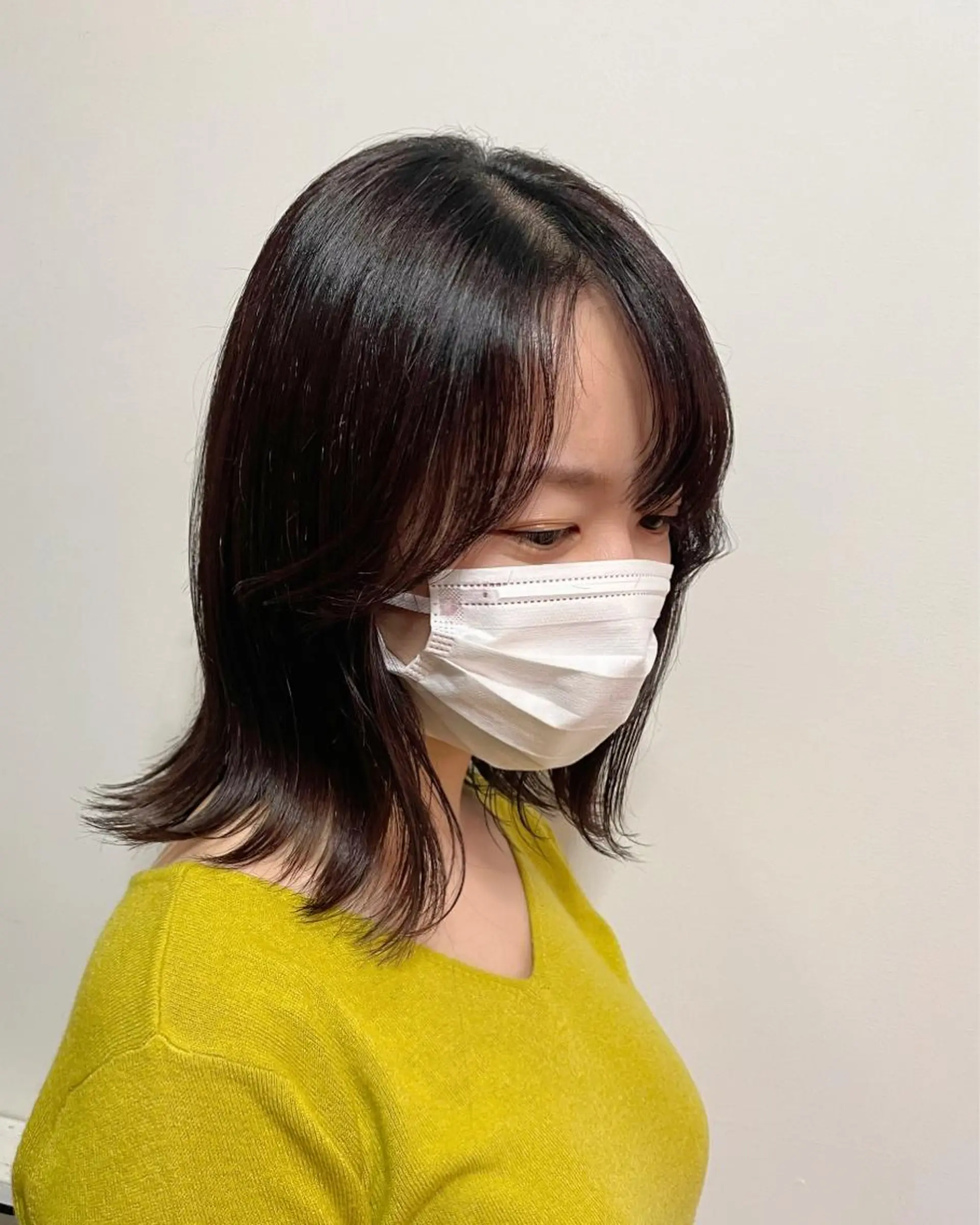 ミディアム カラー 韓国風ヘア レイヤーカット 奥田 誠司のヘアスタイル