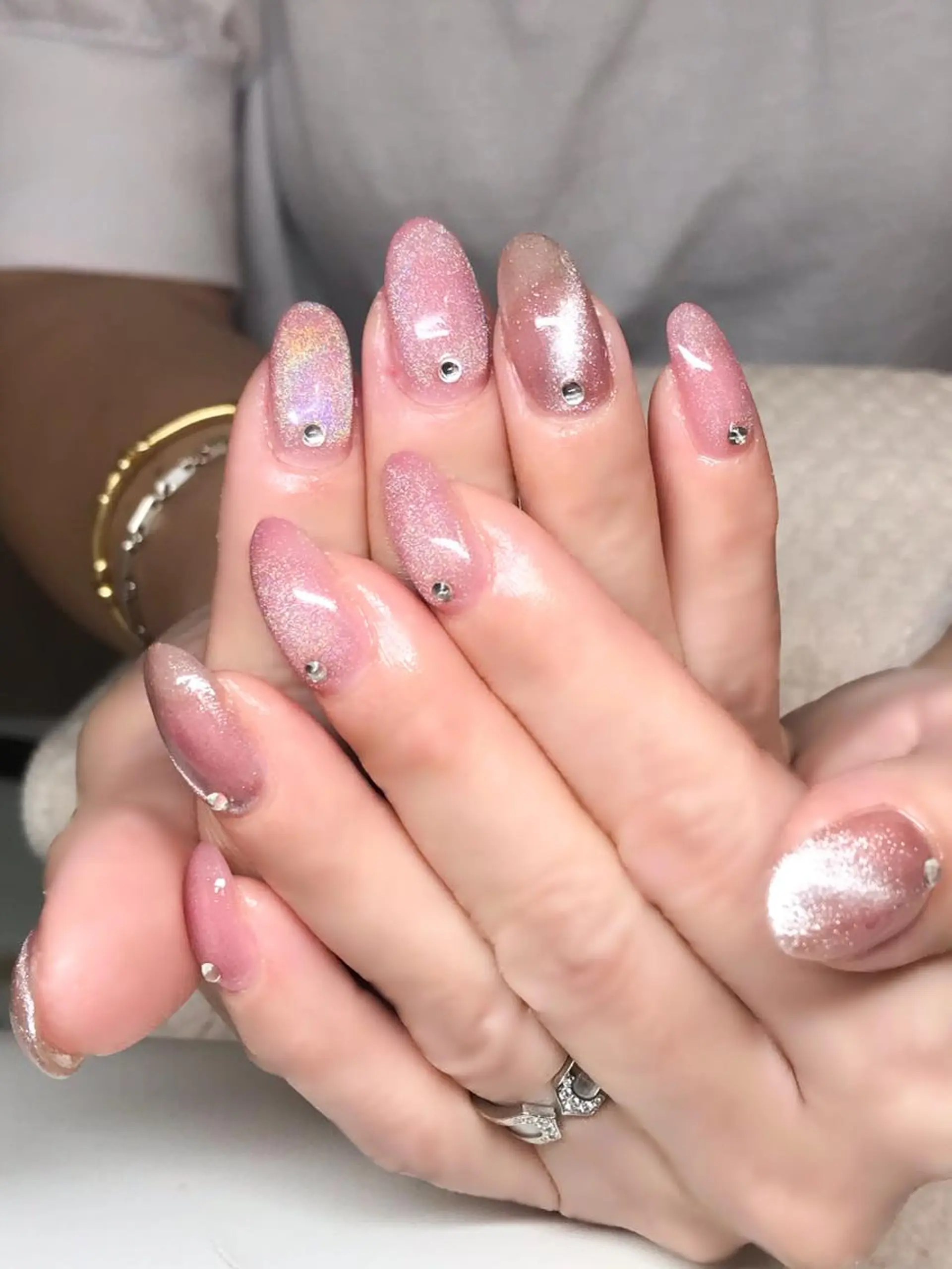 ネイル ジェルネイル キラキラネイル マグネットネイル シンプルネイル 夏ネイル Nyanco Nailのネイルデザイン