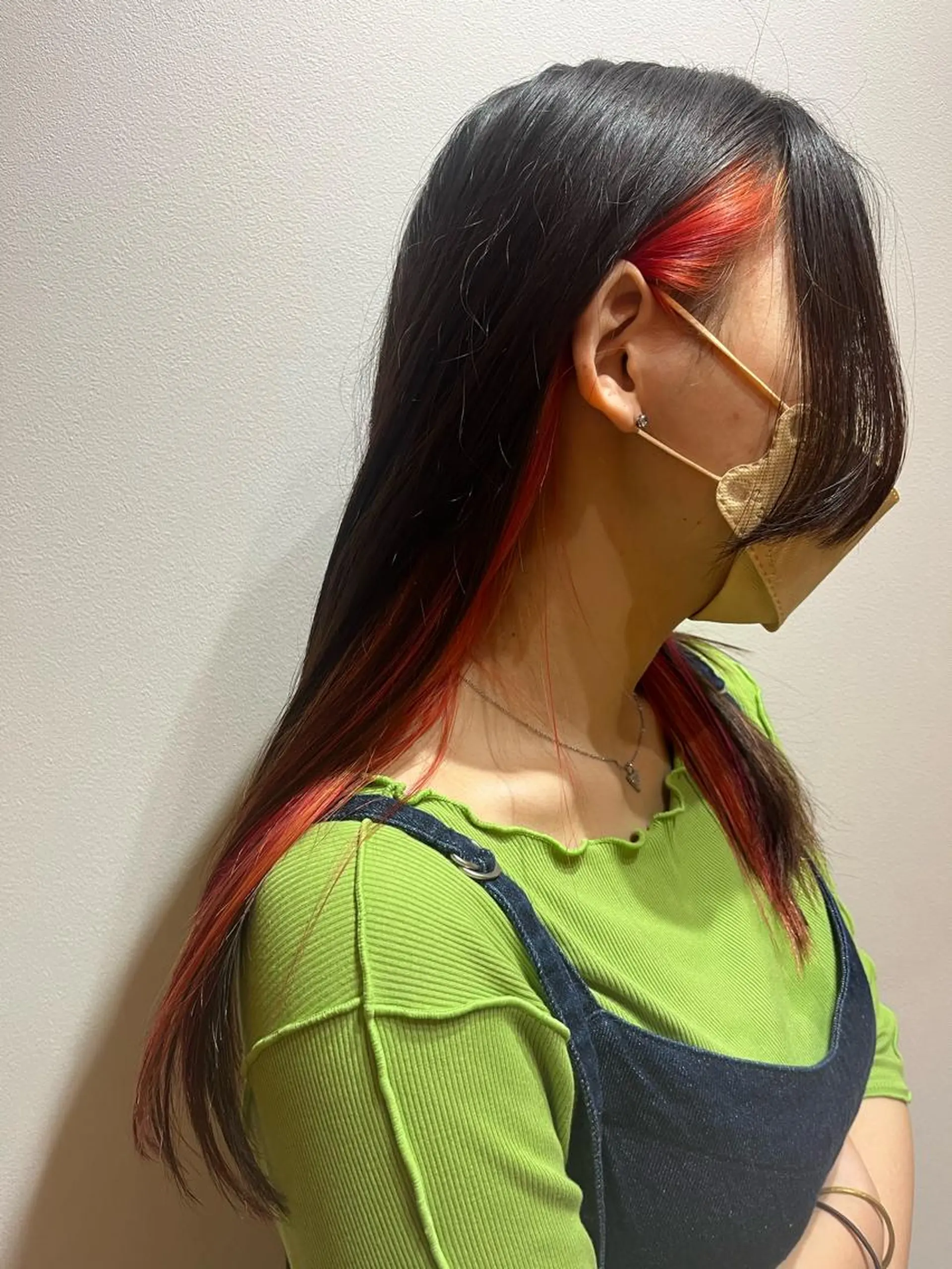 ミディアム カラー オレンジ ピンクカラー 清水　仰士 ROW町田のヘアスタイル