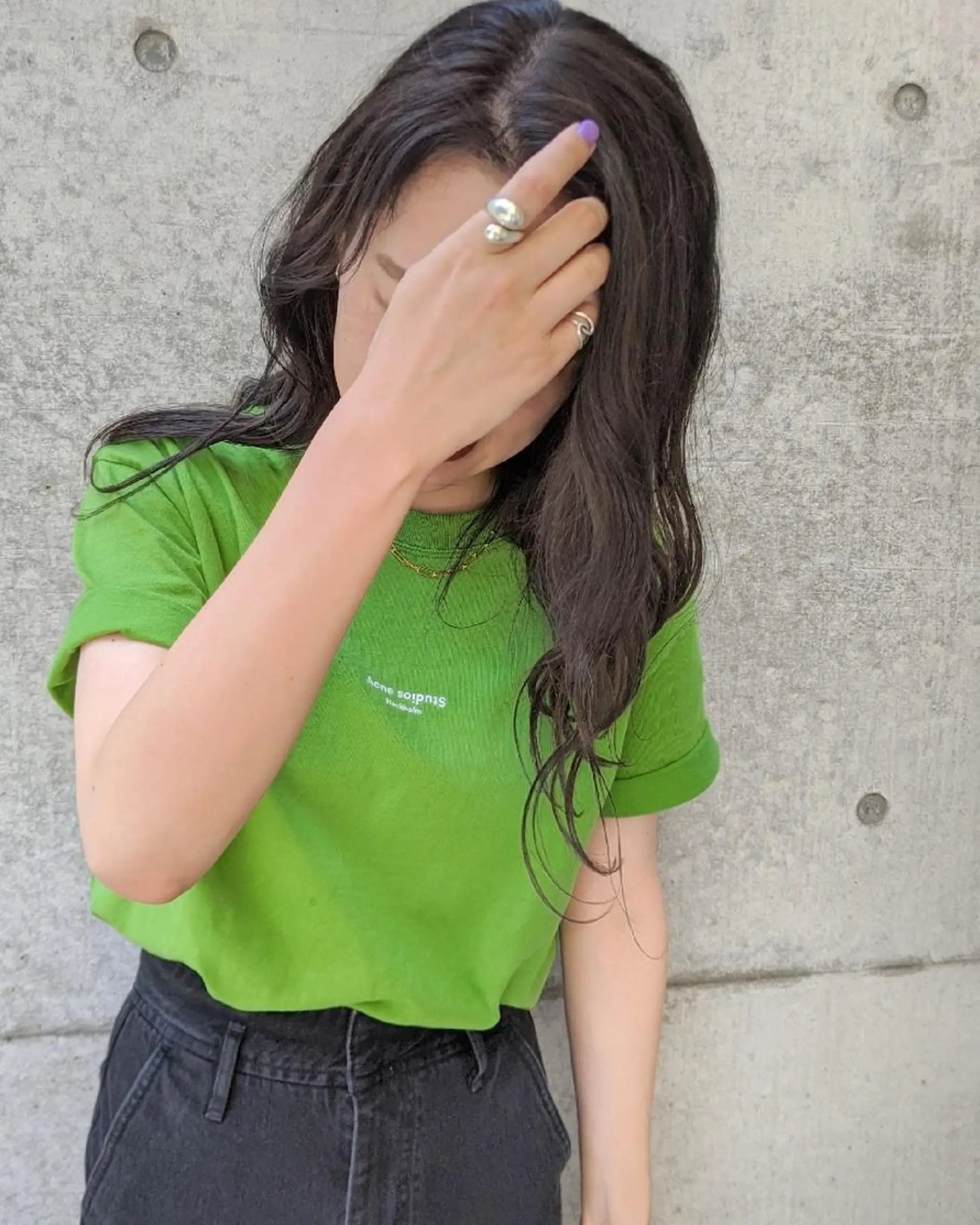 セミロング カラー ヘアアレンジ 南堀江 möwen ( メーヴェ )所属・mowen RUIのヘアスタイル