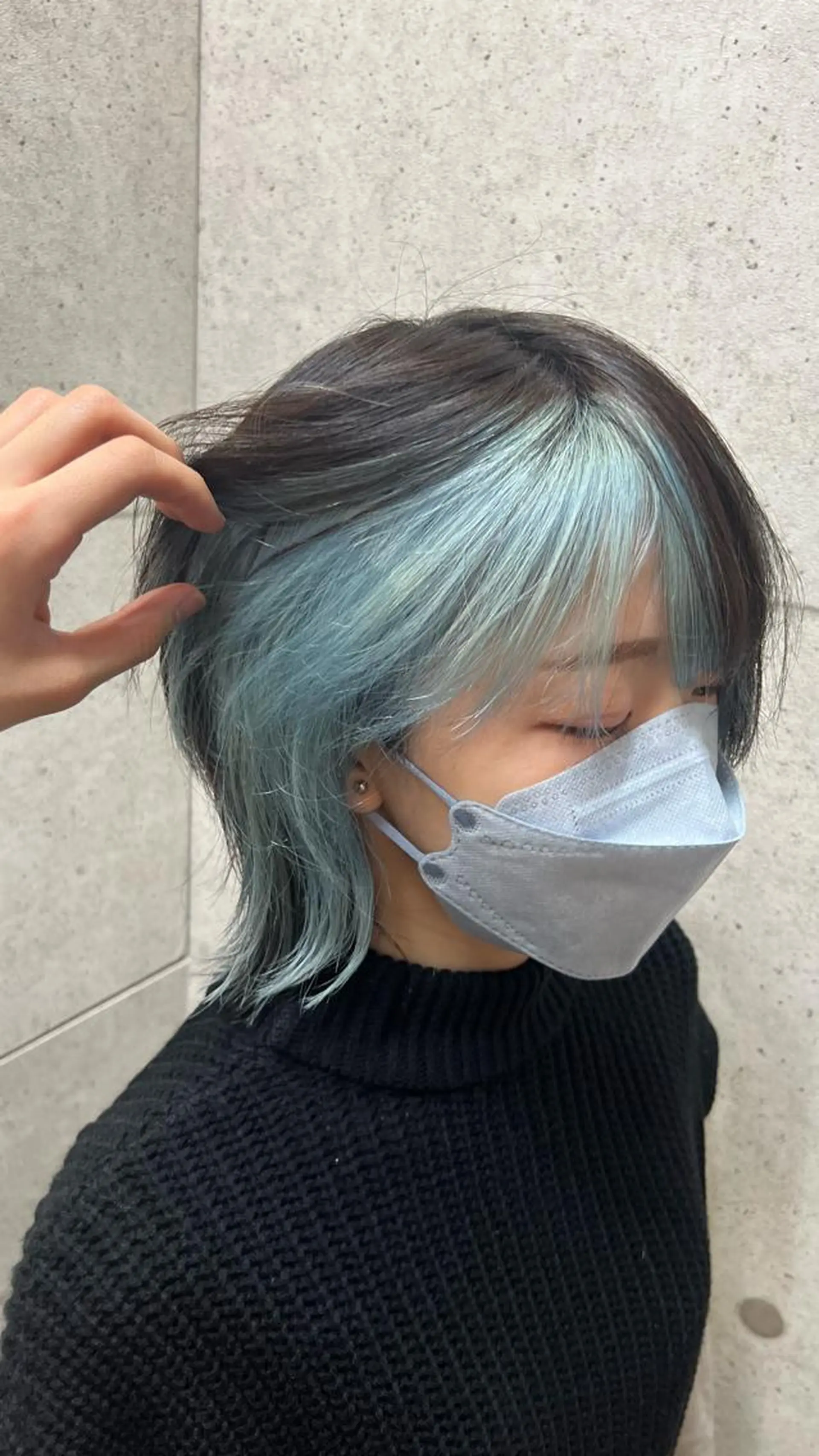 ショート カラー ブルーカラー 韓国パーマ 美容師 和田爽良のヘアスタイル