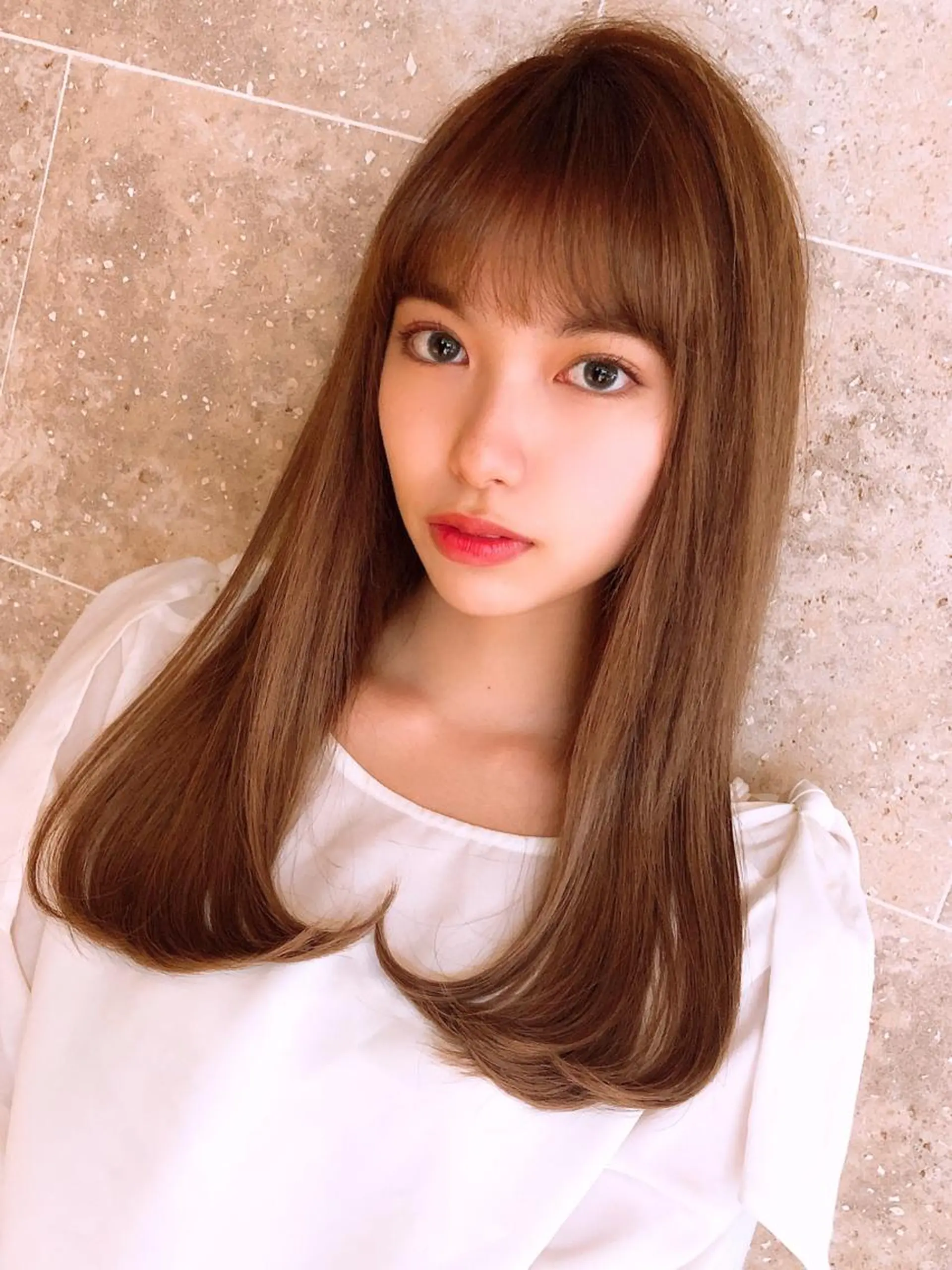 ミディアム 韓国美髪矯正✂️ 佐藤ヒロのヘアスタイル