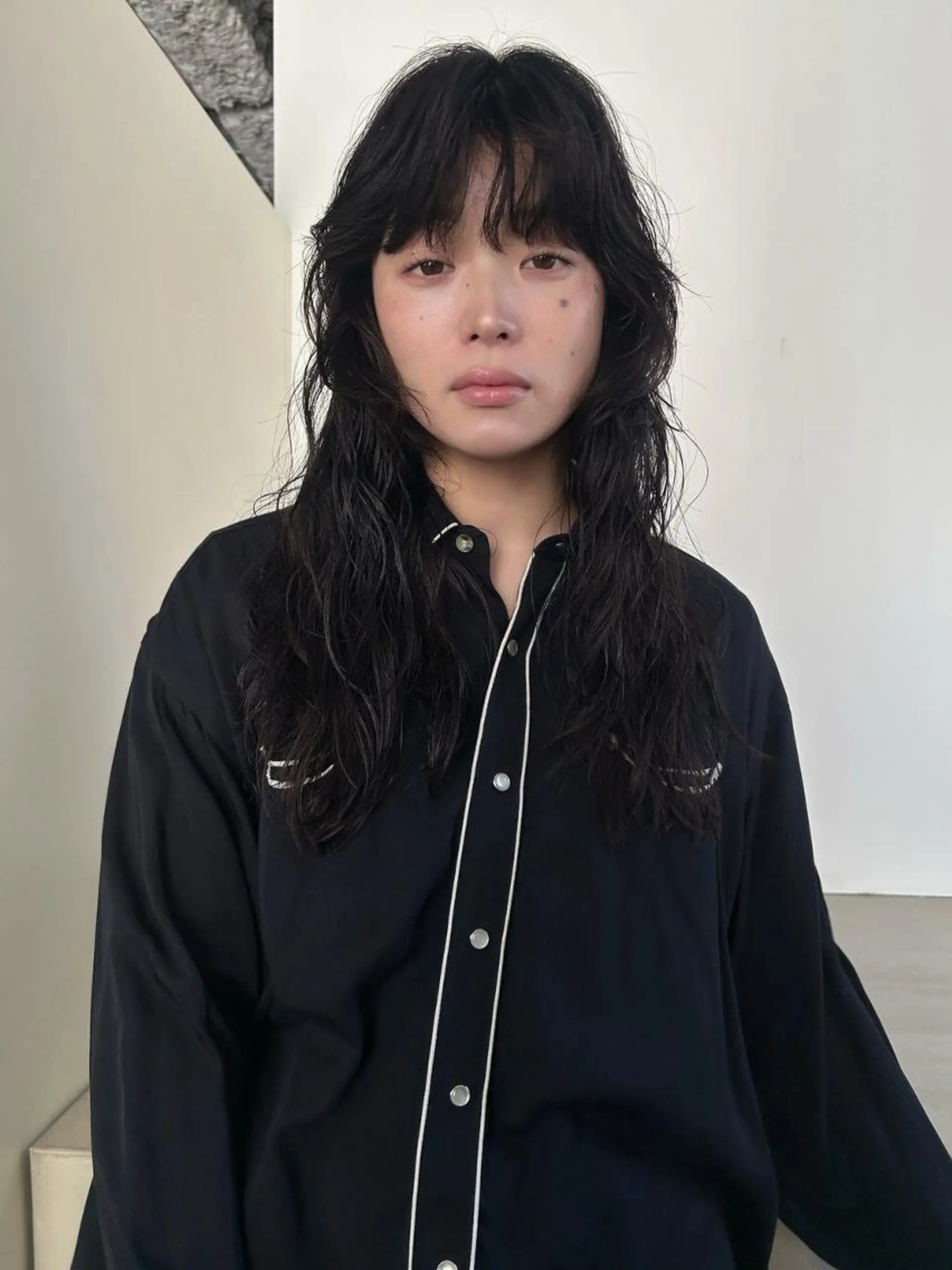 ミディアム パーマ カラー ショートボブ ミディアムパーマ アディクシーカラー ブリーチ ケアブリーチ カット トリートメント CEINE PATHのヘアスタイル