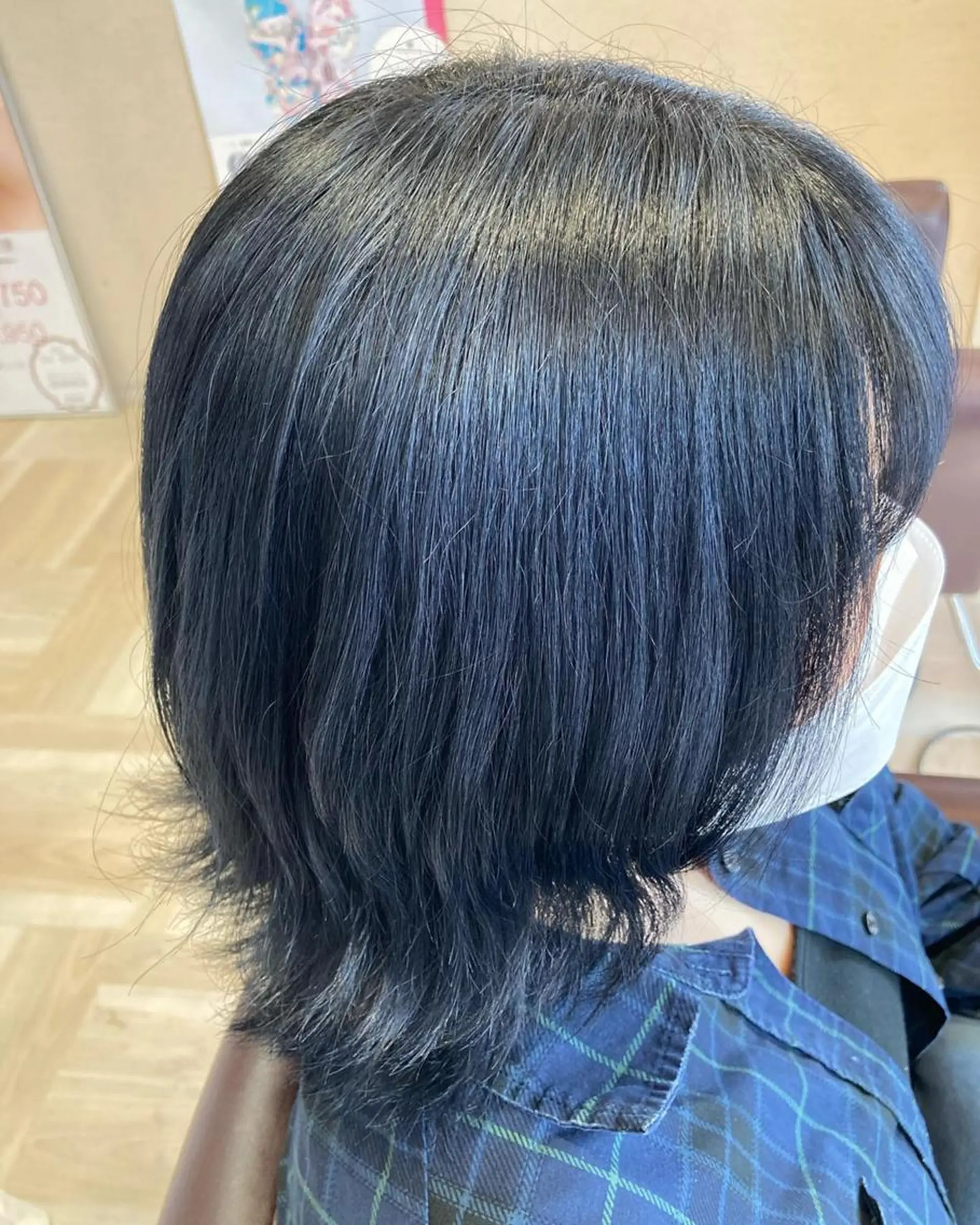 カラー 黒髪 ブルーカラー ブルーブラック 髪質改善/透明感 カラー/内藤有須加のヘアスタイル