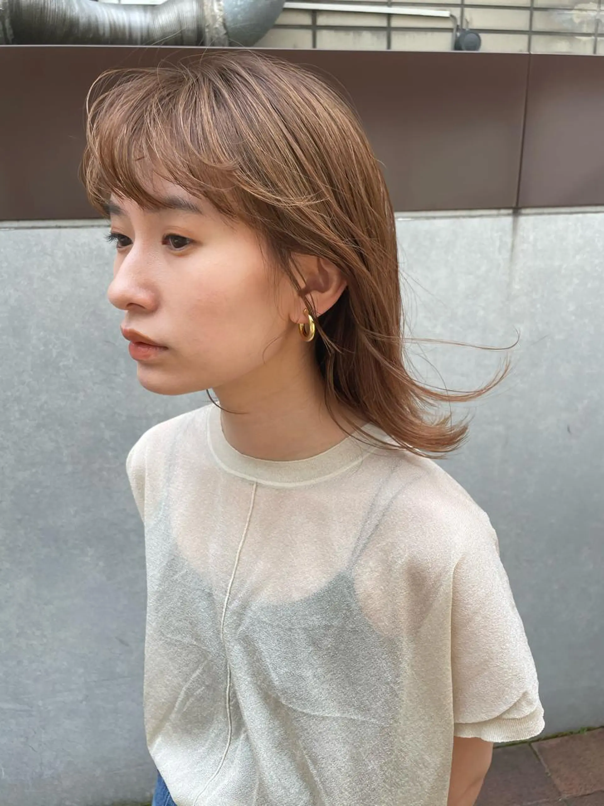 ミディアム カラー ベージュカラー ブラウンカラー ブラウンベージュ 透明感カラー ボブ/レイヤー/ケア パーマ/リュウタのヘアスタイル