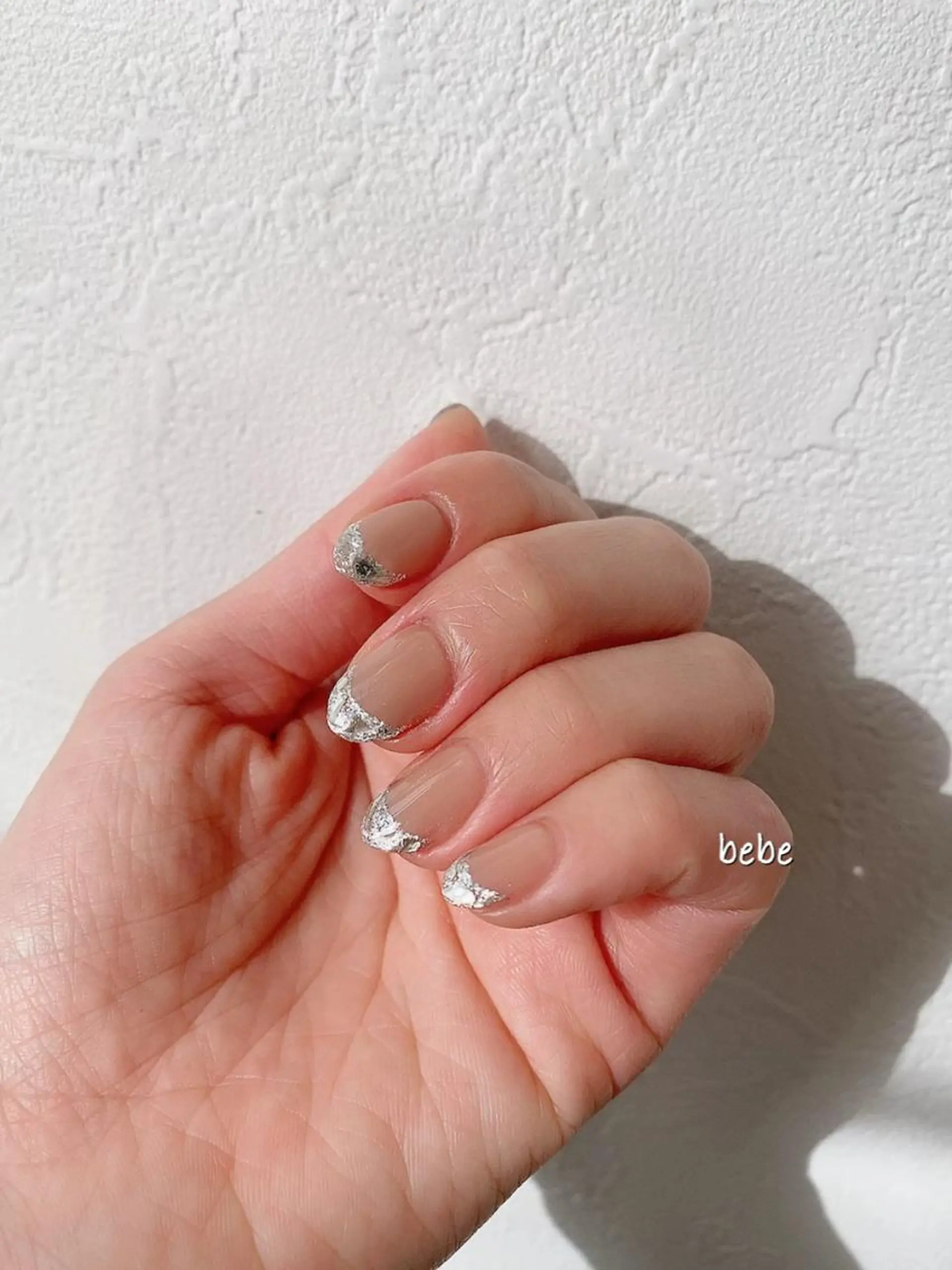 ネイル フレンチネイル ガラスフレンチ ハンドネイル Ann nailのネイルデザイン