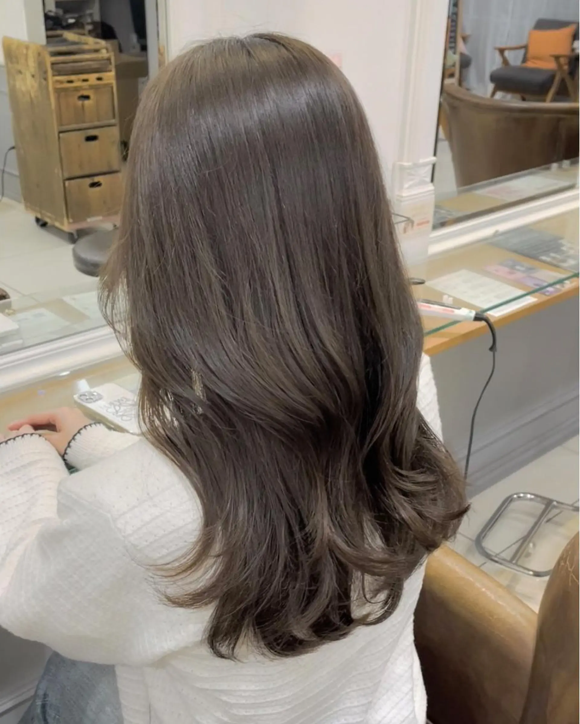 ロング カラー ベージュカラー ケアカラー オリーブベージュ くびれヘア エギョモリ カット ヘアカラー トリートメント 横浜/レイヤーカット /韓国ヘア/佐藤記正のヘアスタイル