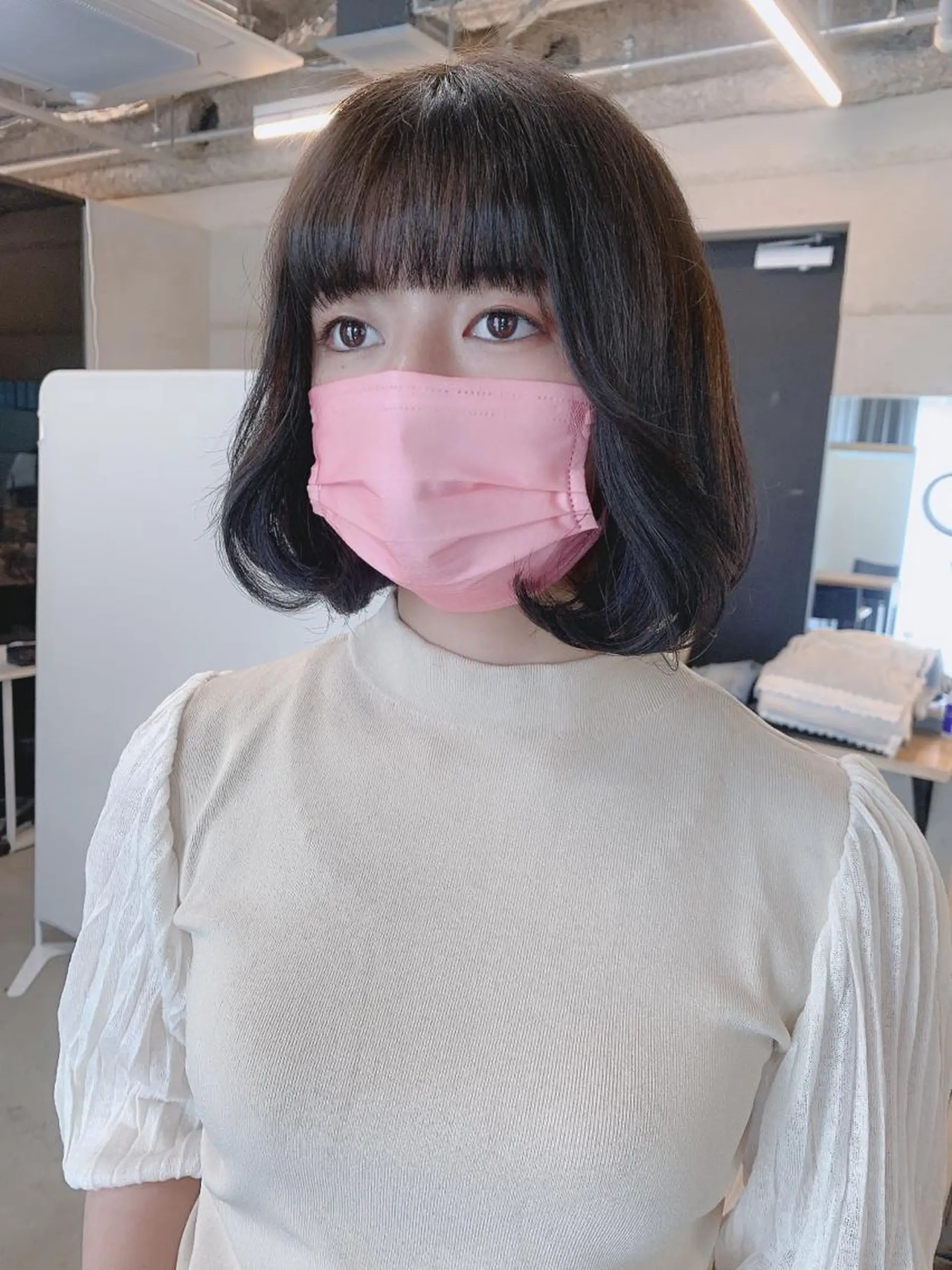 ミディアム カラー カット ヘアカラー トリートメント ヘッドスパ 透明感/オリーブ/ グレージュ/YUKAのヘアスタイル